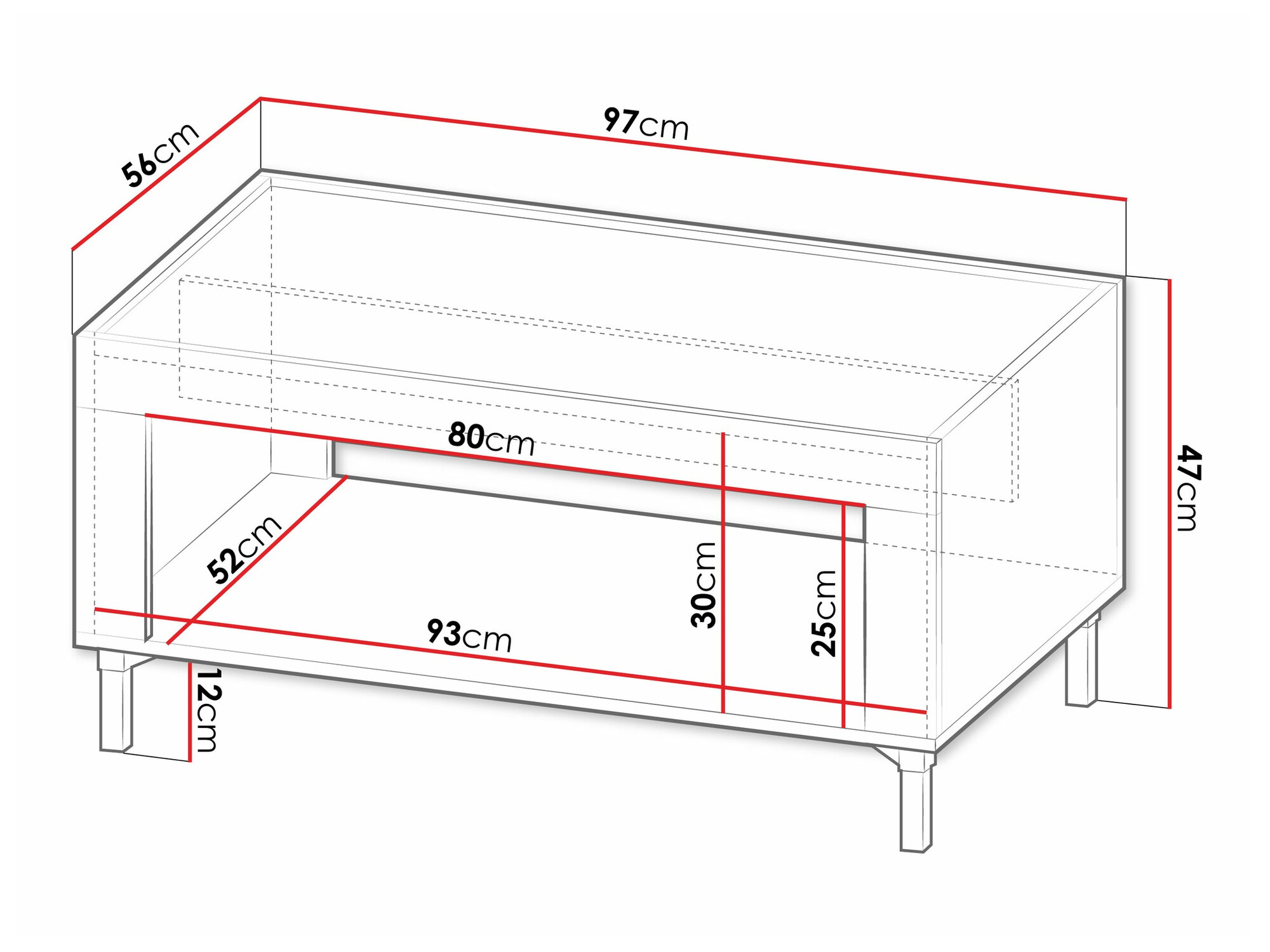 Salontafel Mormavu 107 (Mat wit)