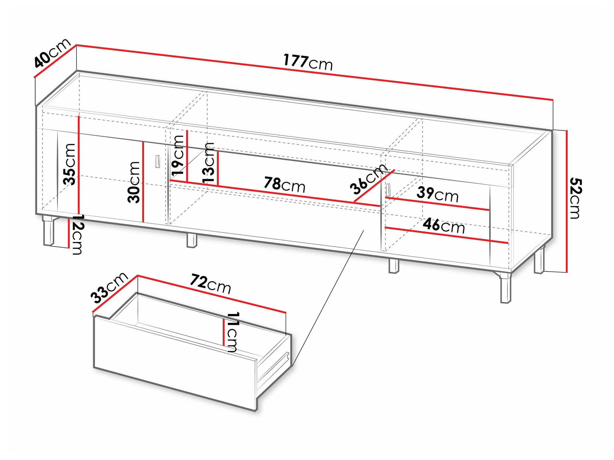 TV-meubel Mormavu 106 (Mat wit)