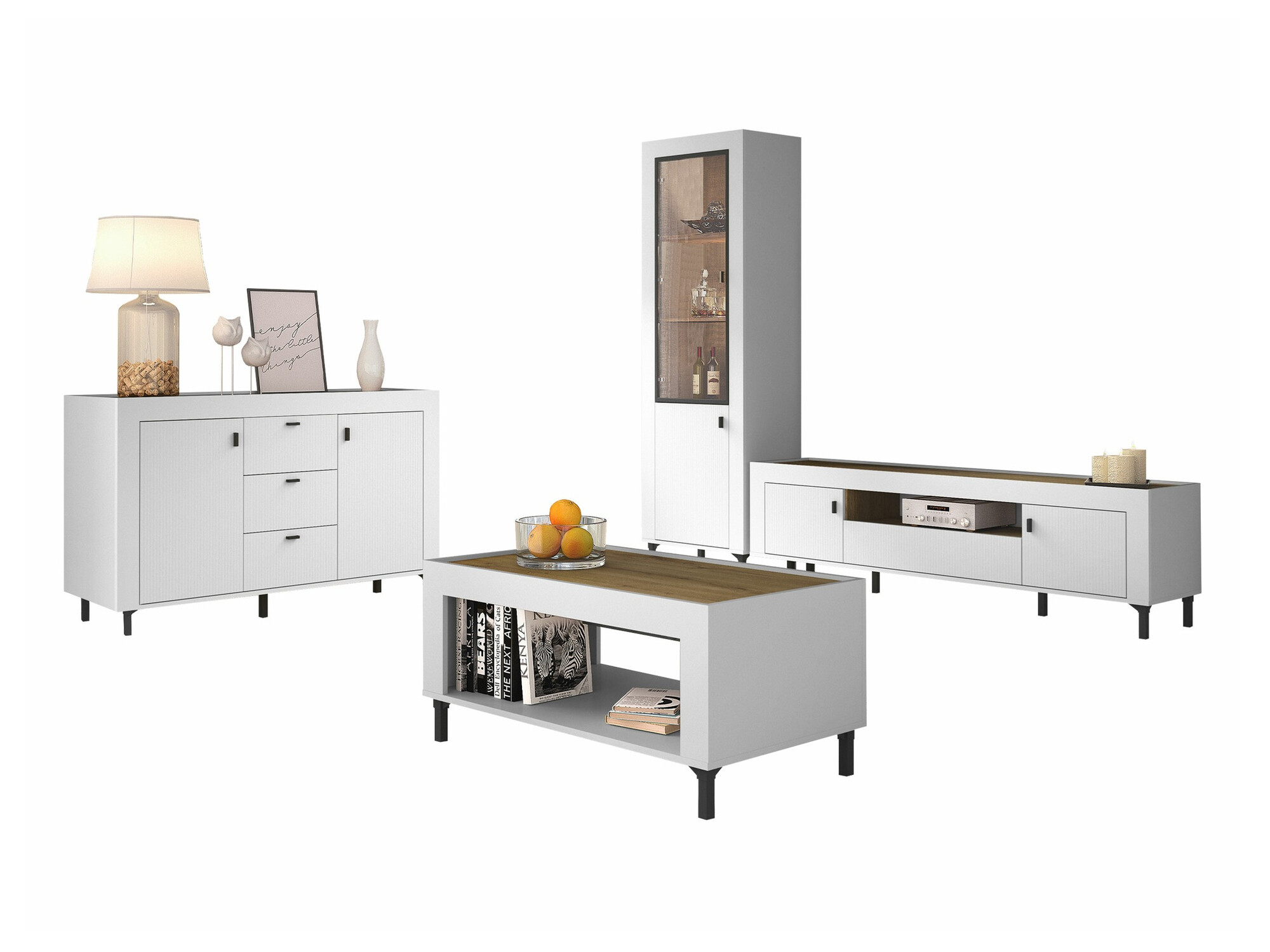 Woonkamerset Mormavu 114 (Mat wit)