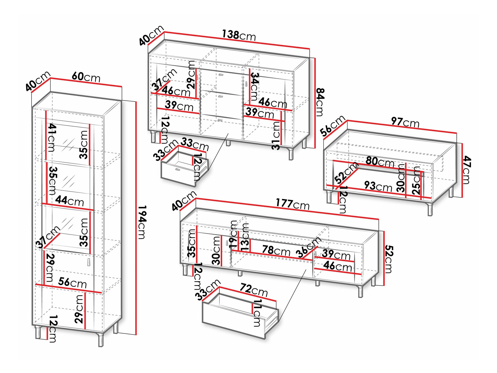Woonkamerset Mormavu 114 (Matzwart)