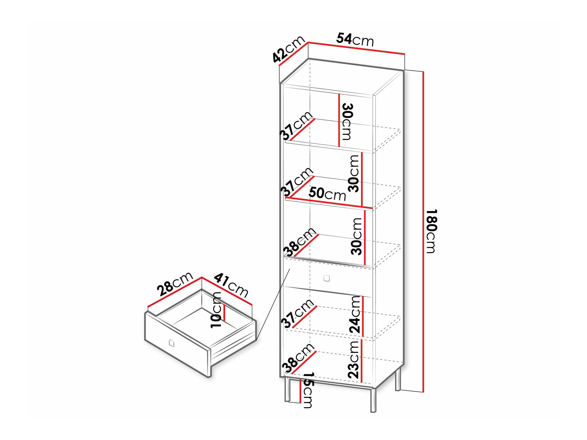 Boekenkast Comfivo Nunove 102 (Wit)