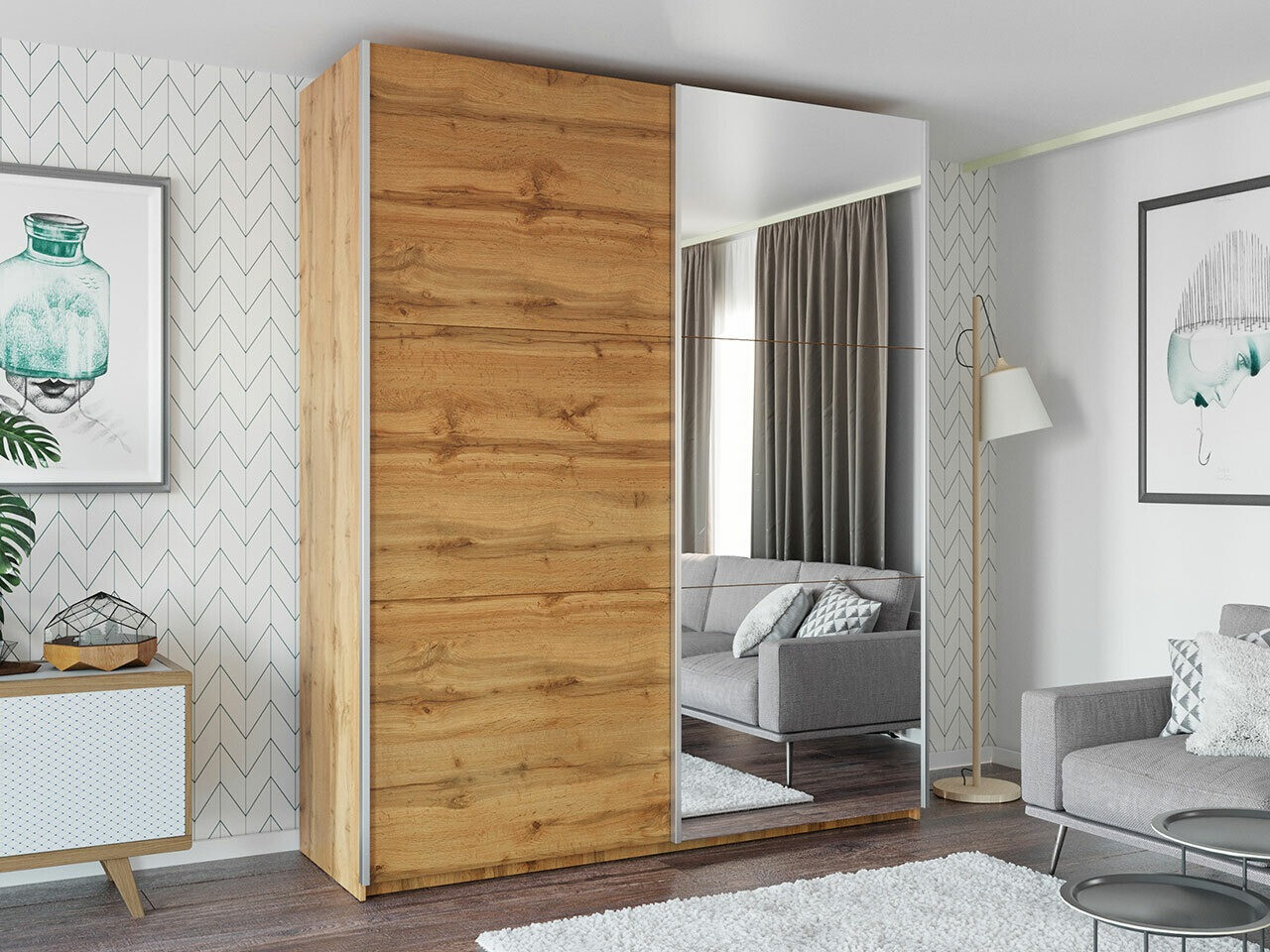 Kledingkast Honolulu 130 (Wotan eik)