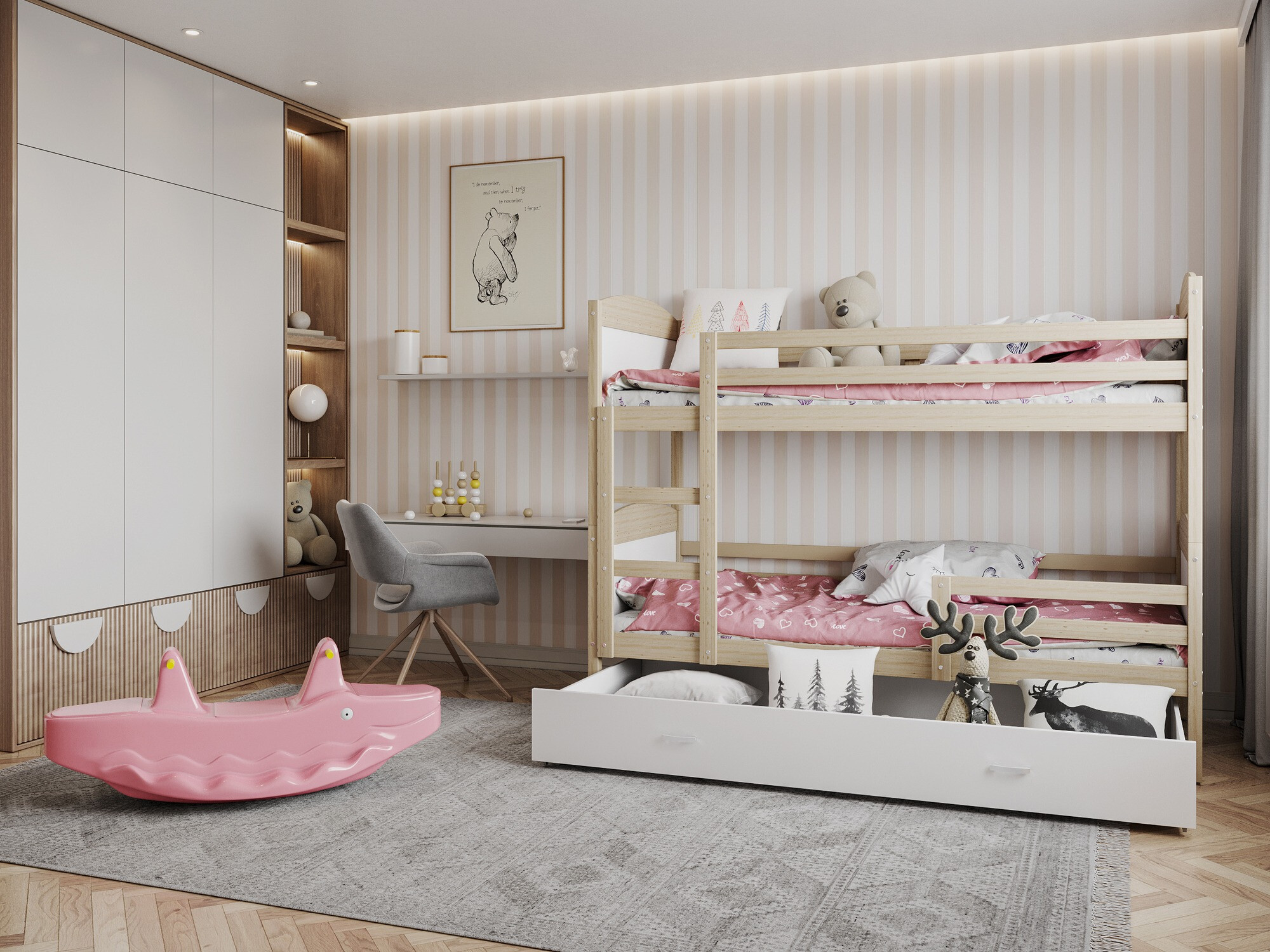 Stapelbed Aurora 101 (Grenen)