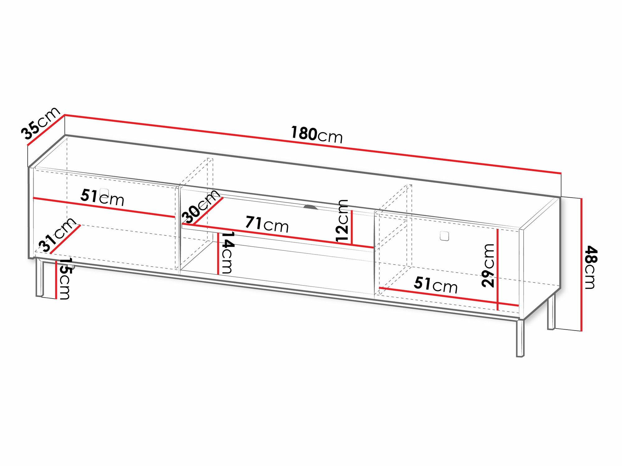 TV-meubel Comfivo Nunove 104 (Wit)