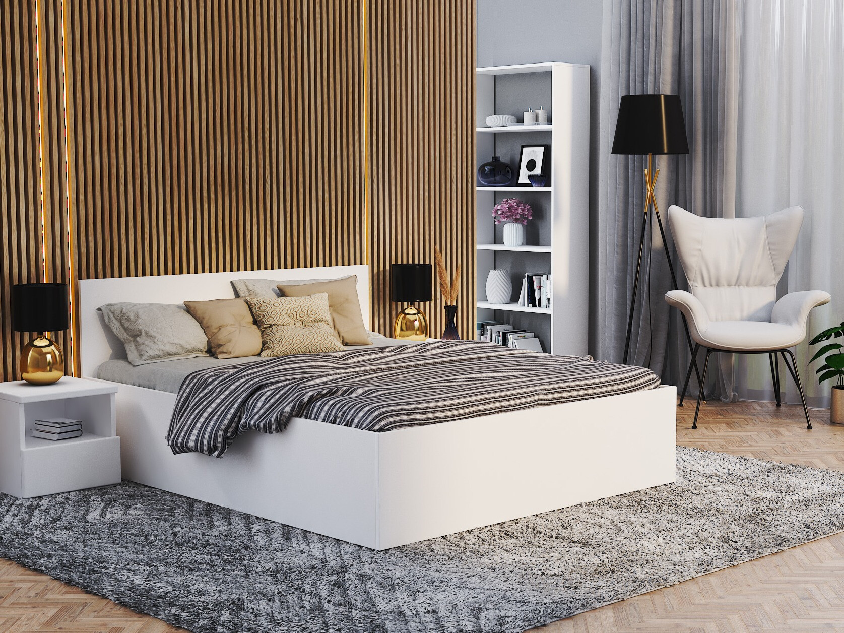 Bed Aurora 145 (Wit)