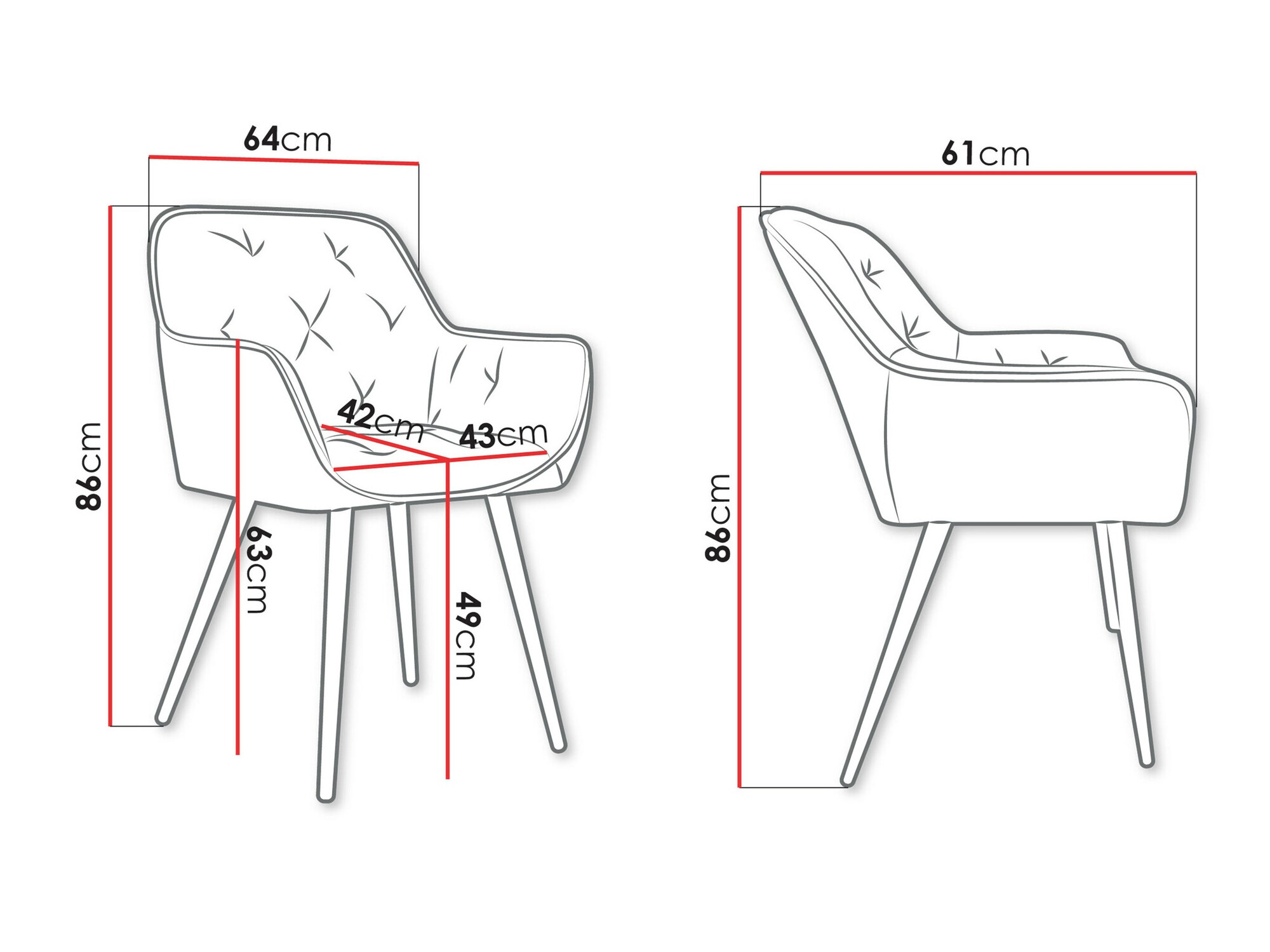 Stoel Jackson 115 (Zwart + Magic Velvet 2250)