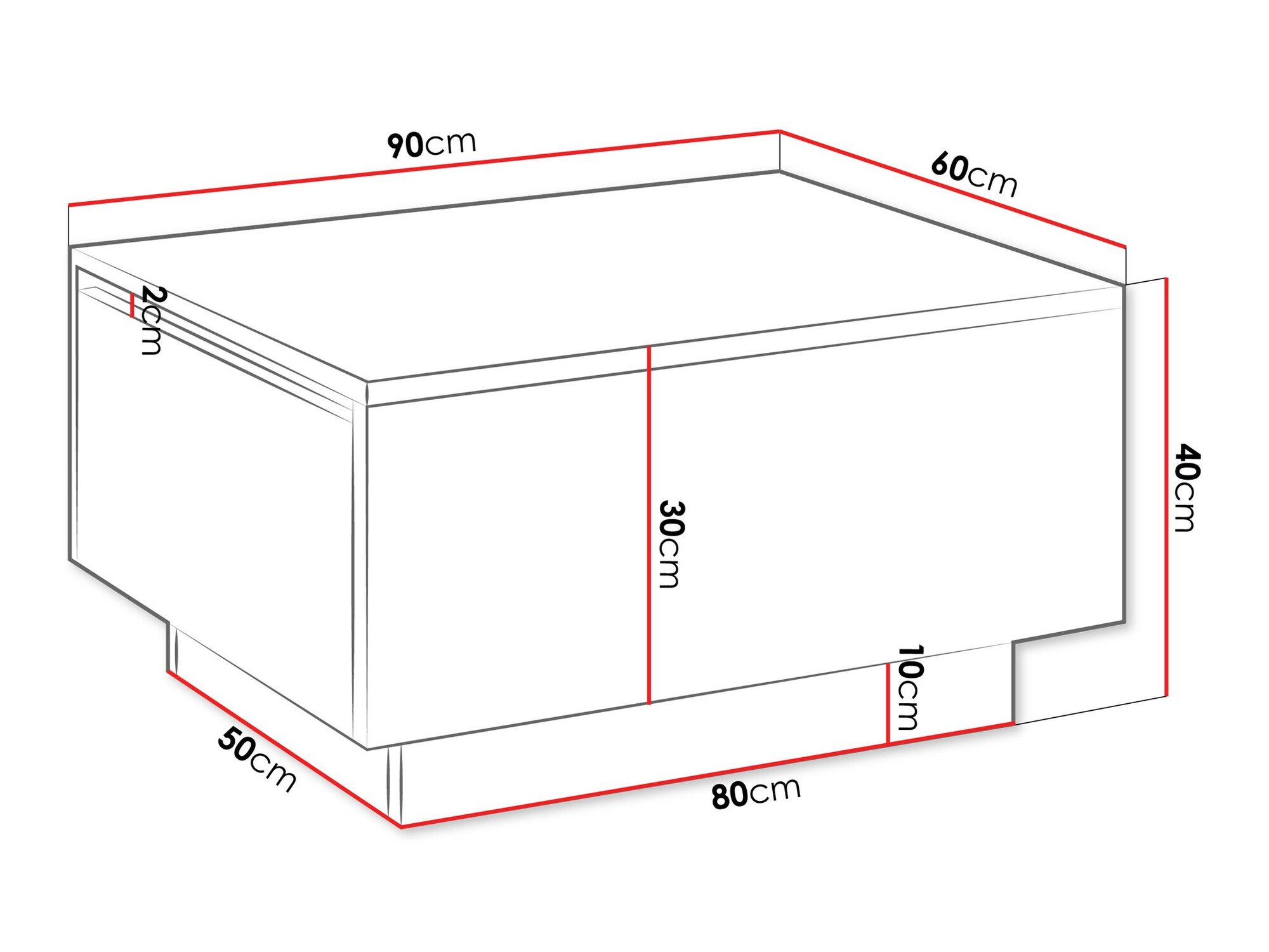 Salontafel Goodyear 134 (Glanzend wit)