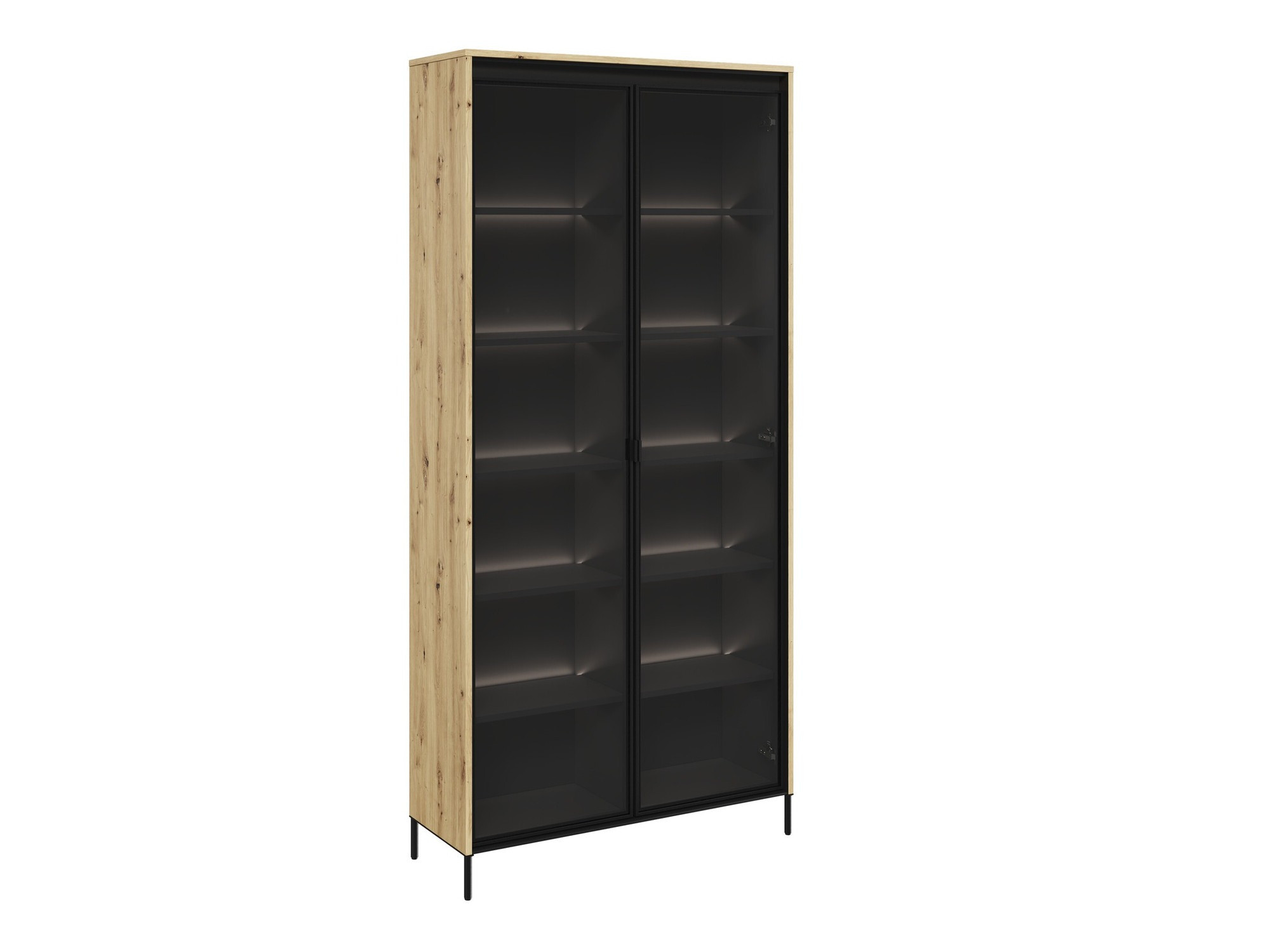 Boekenkast Fernolu 106 (Artisan eiken + Zwart)
