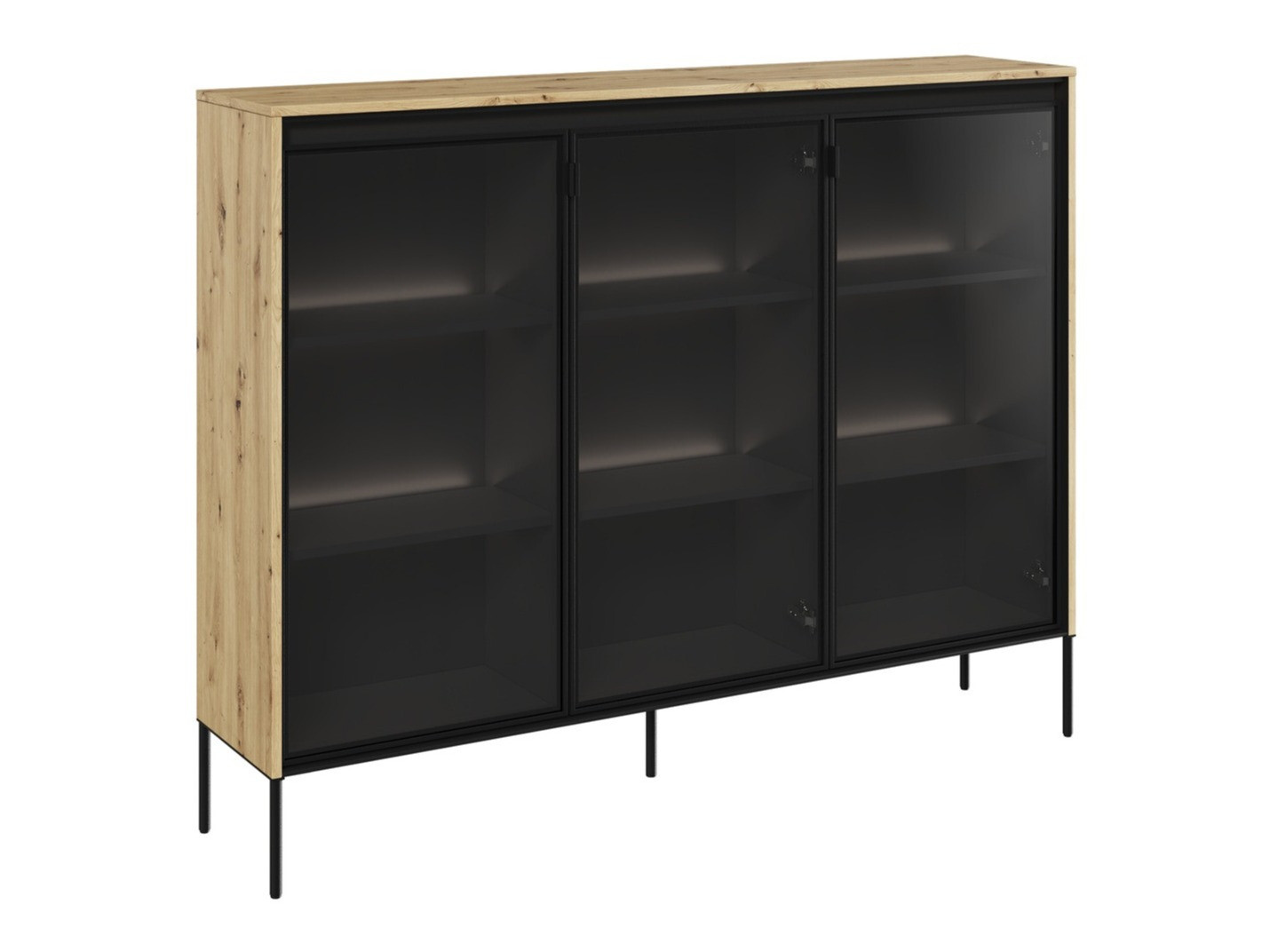 Dressoir Fernolu 108 (Artisan eiken + Zwart)