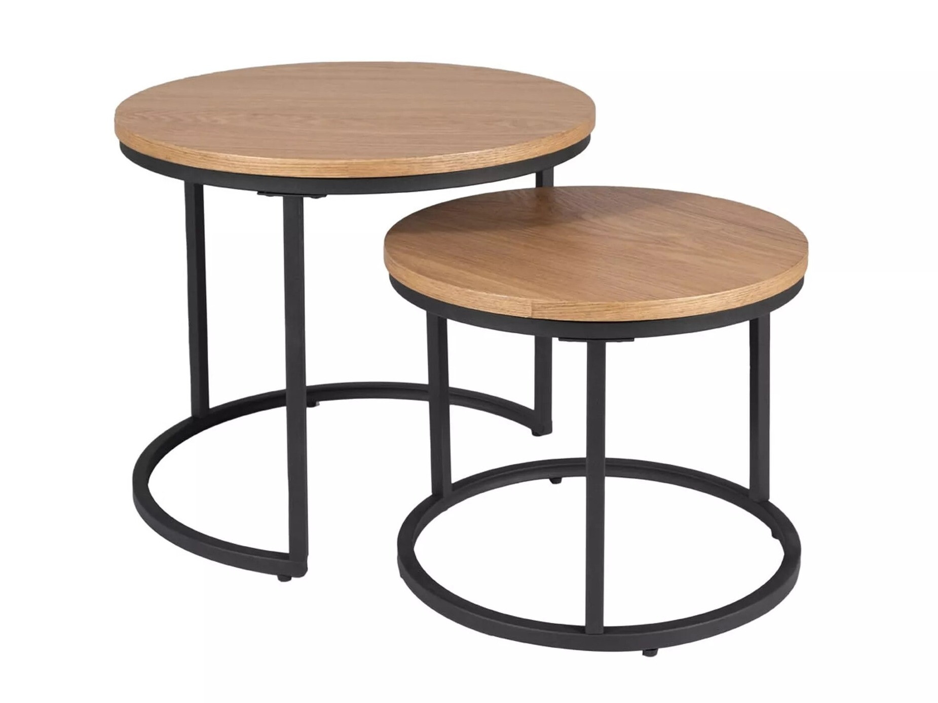 Salontafel set Detroit 486 (Zwart + Eiken)