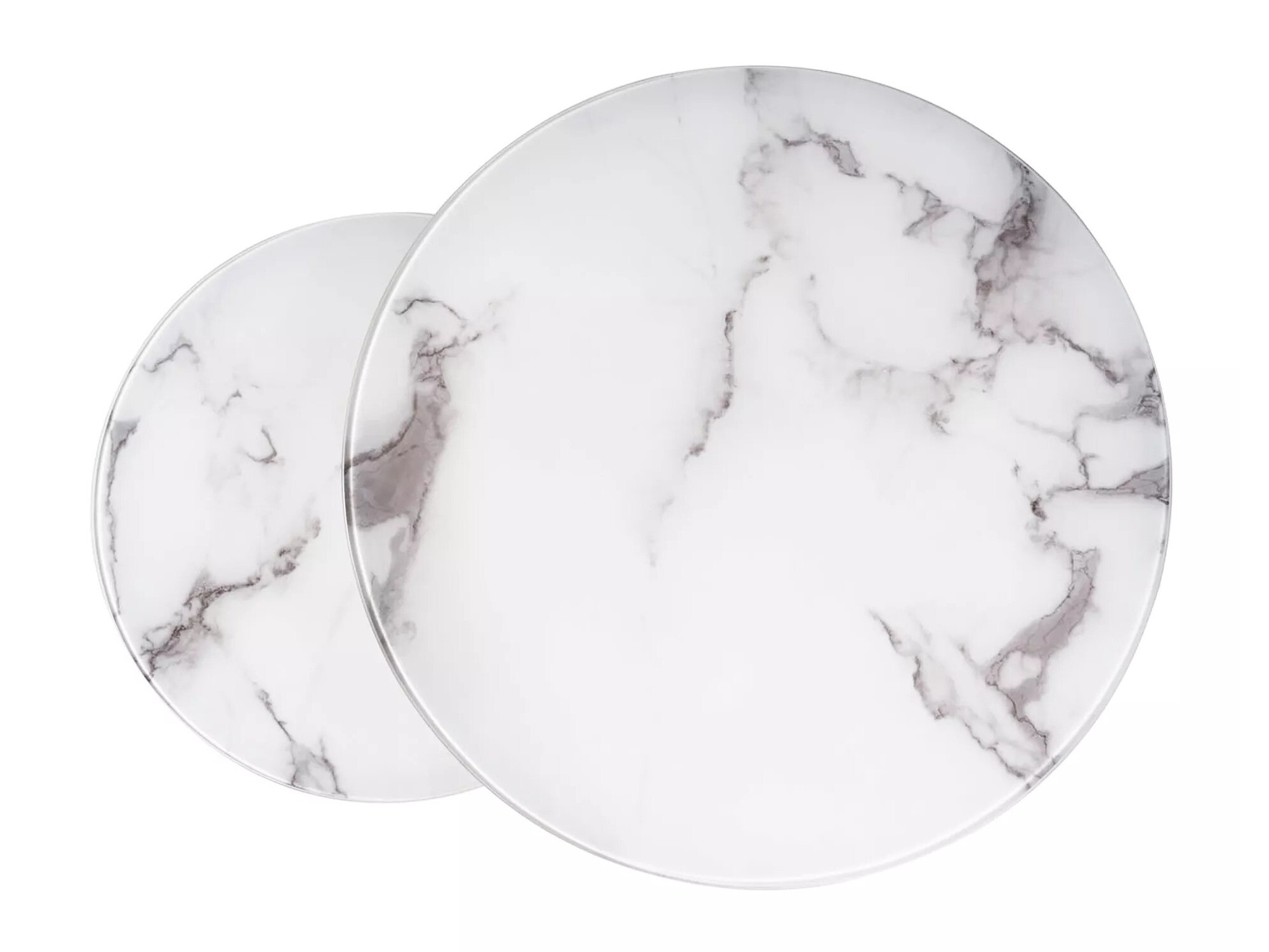 Salontafel set Detroit 494 (Zilver + Wit marmer)