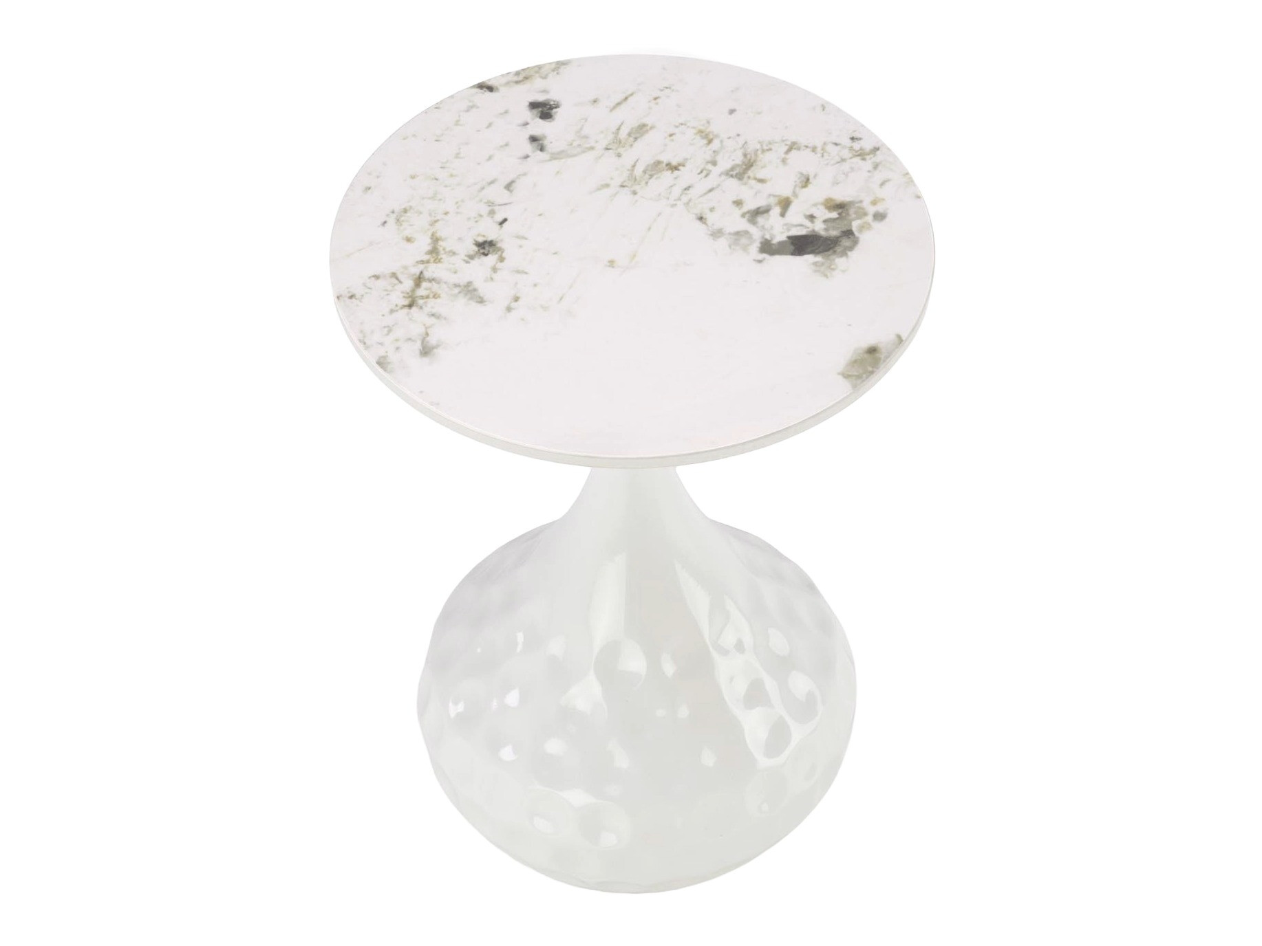 Bijzettafel Houston 1807 (Wit + Wit marmer)