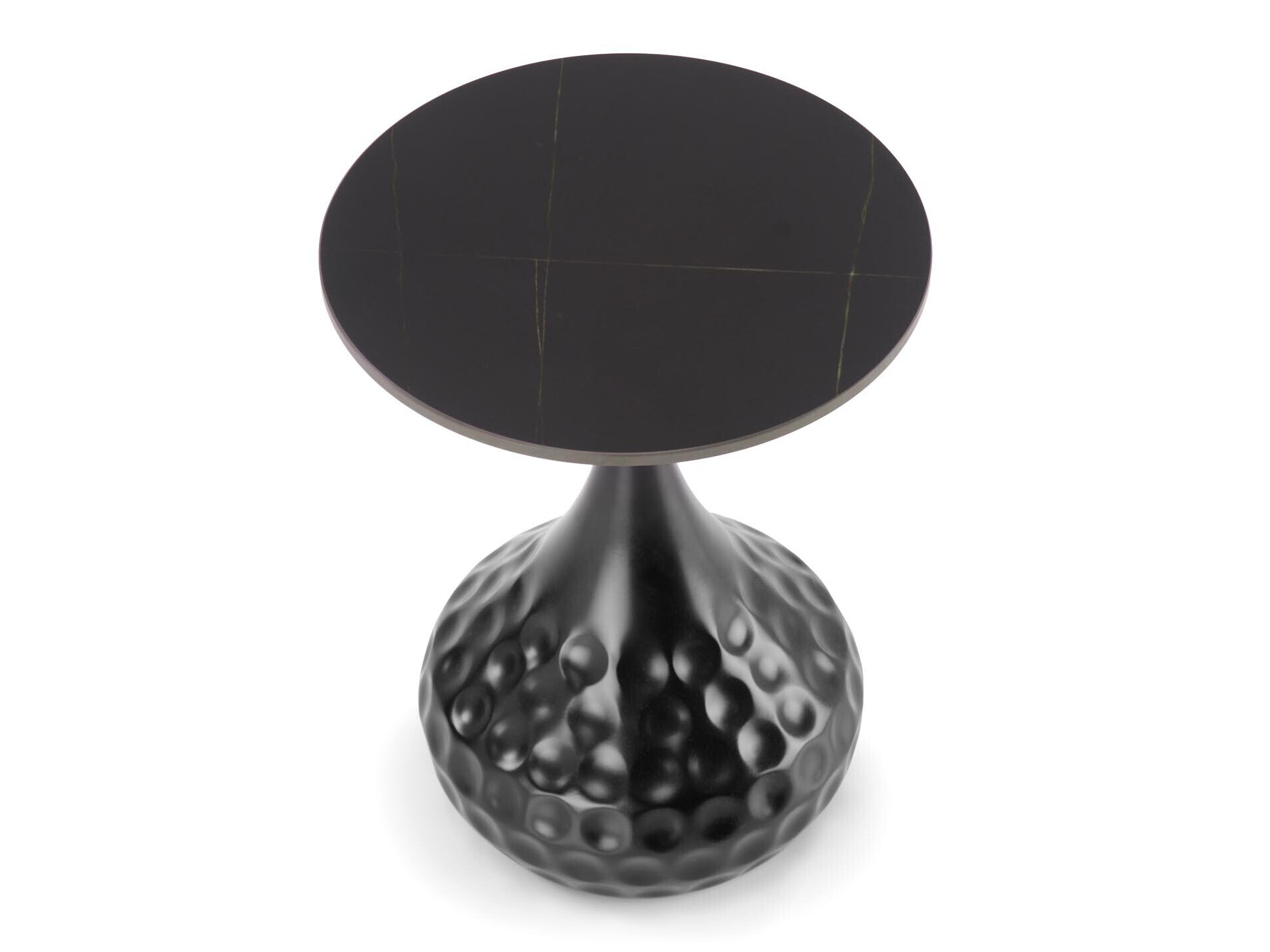 Bijzettafel Houston 1807 (Zwart + Zwart marmer)