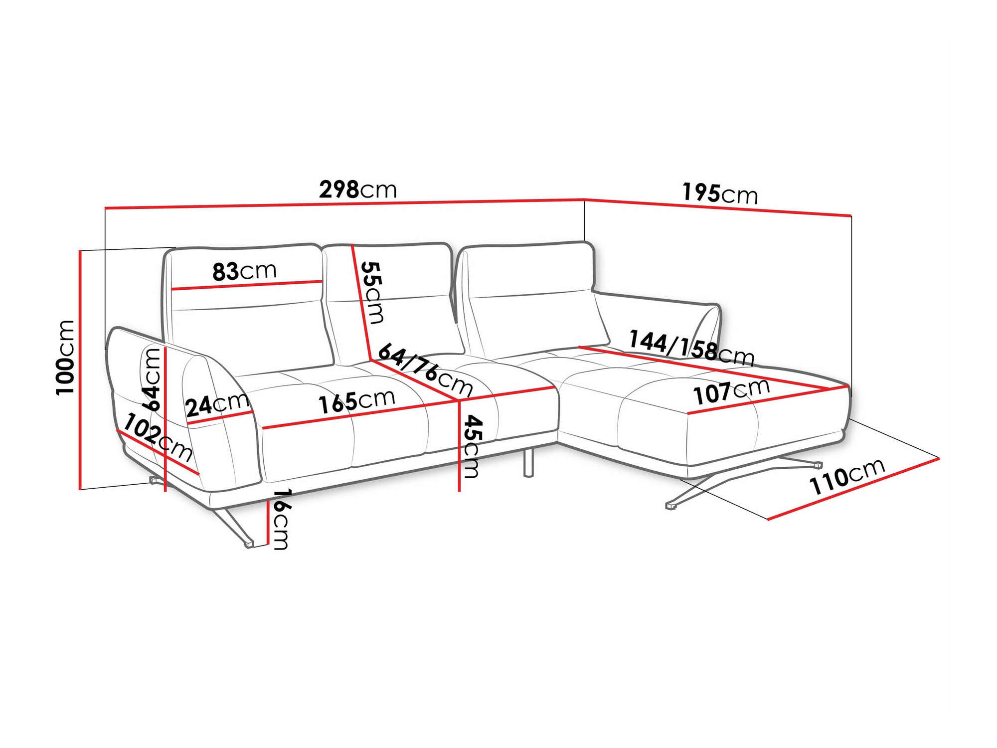 Hoekbank Lincoln 195 (Sorella 89)