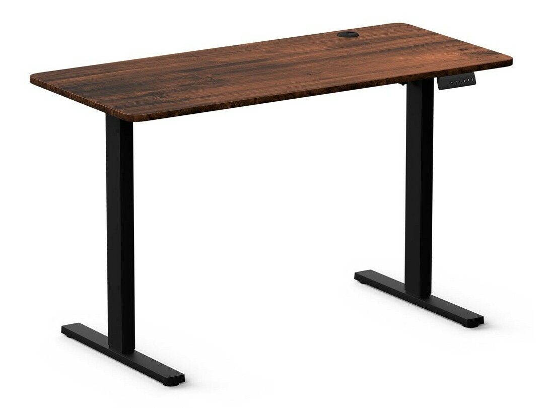 In hoogte verstelbaar bureau Lodi 103 (Donker hout + Zwart)