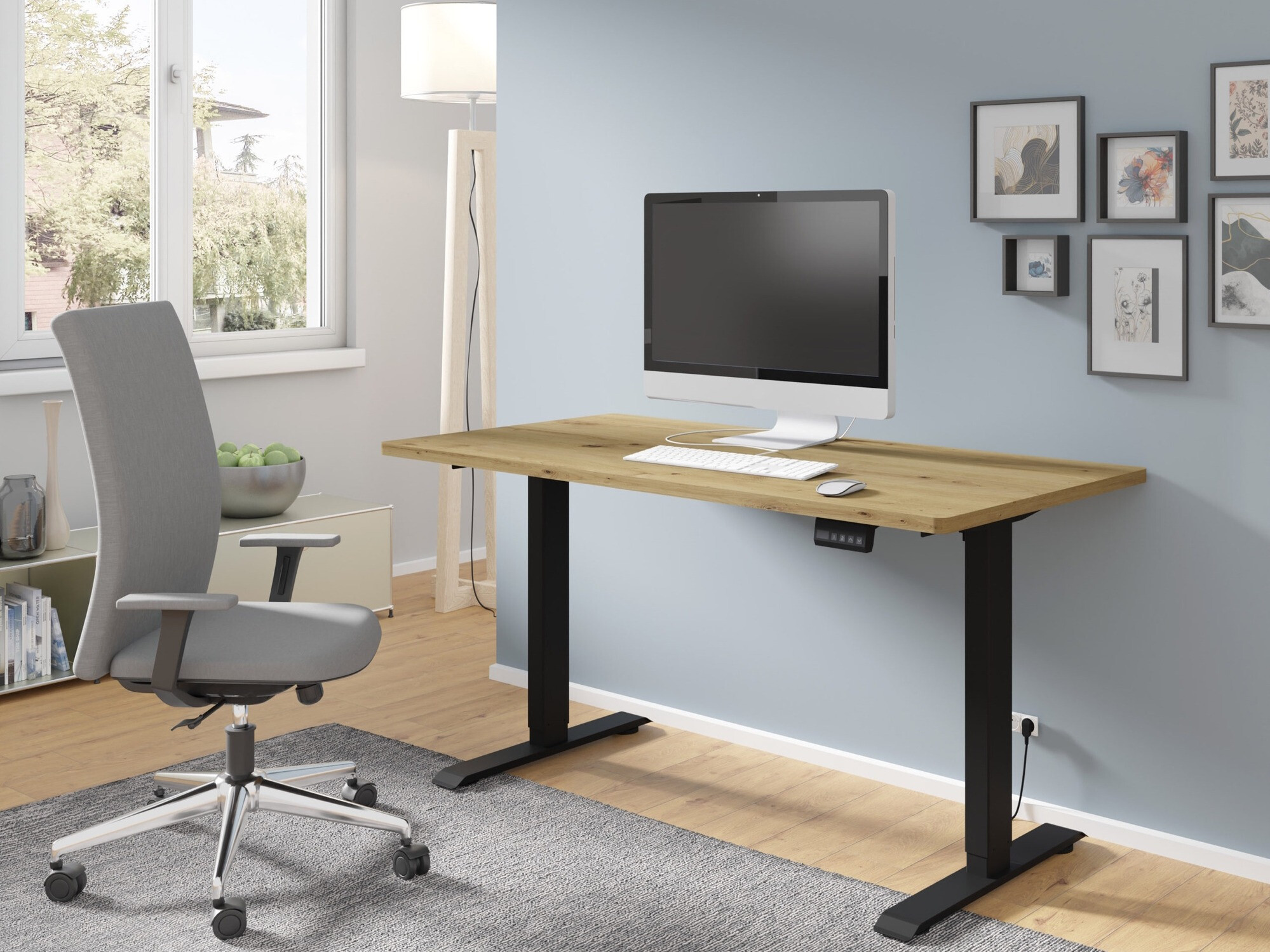 In hoogte verstelbaar bureau Buffalo 183 (Zwart)