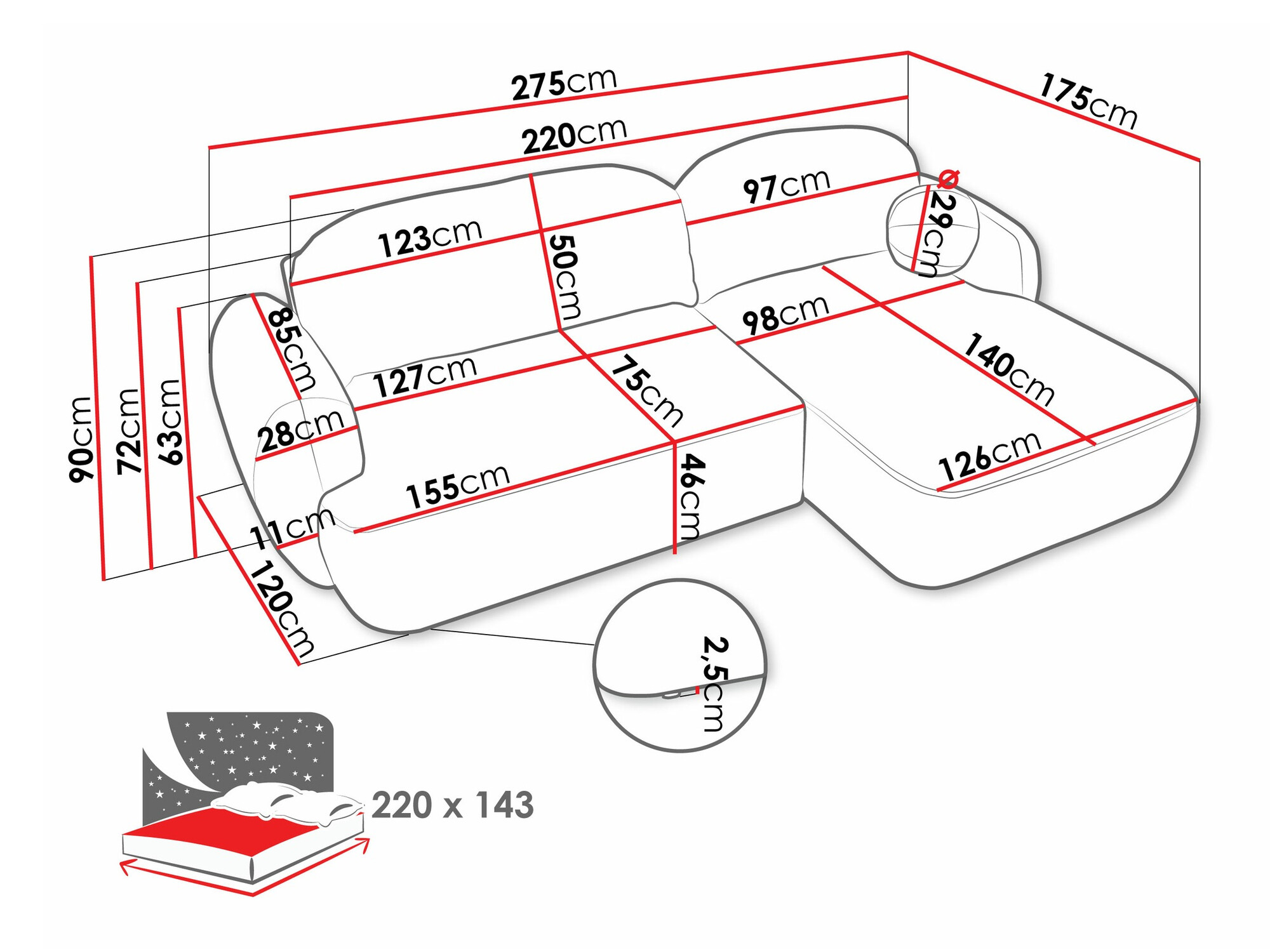 Hoekbank TrendyNest 110 (Now Or Never 03)