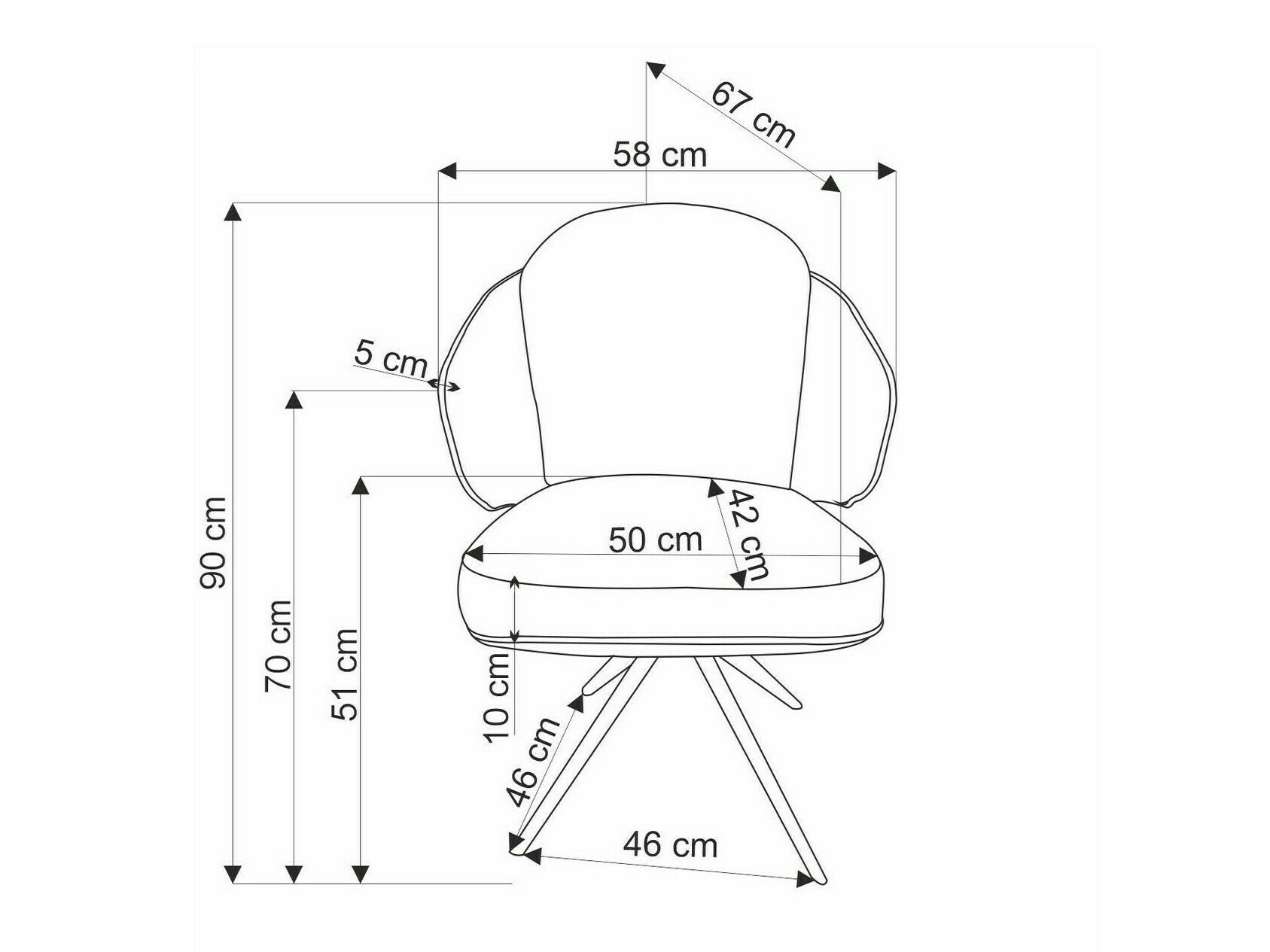 Stoel Houston 1823 (Grijs + Lichtgrijs)