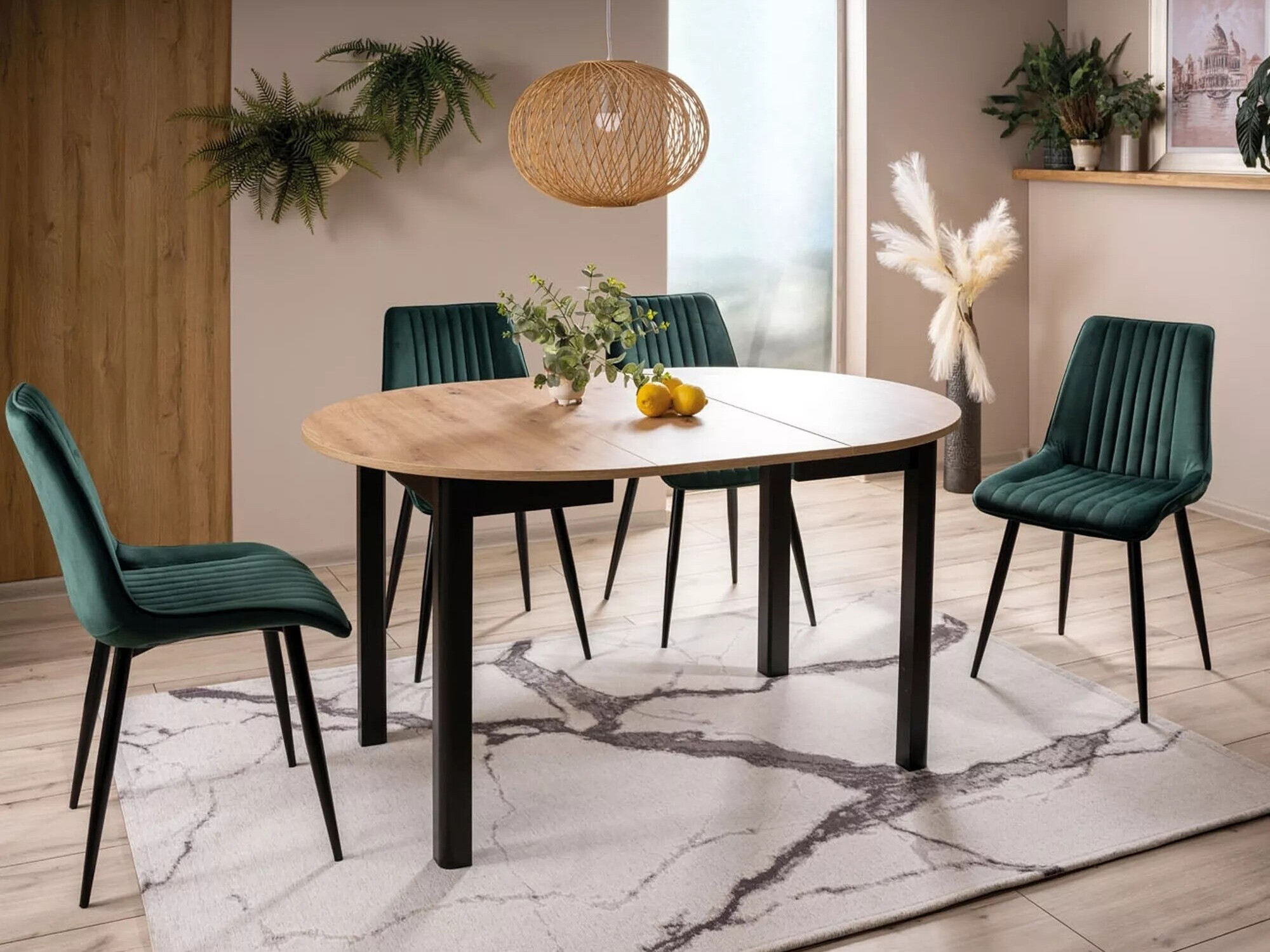 Tafel Detroit 899 (Artisan eiken + Zwart)