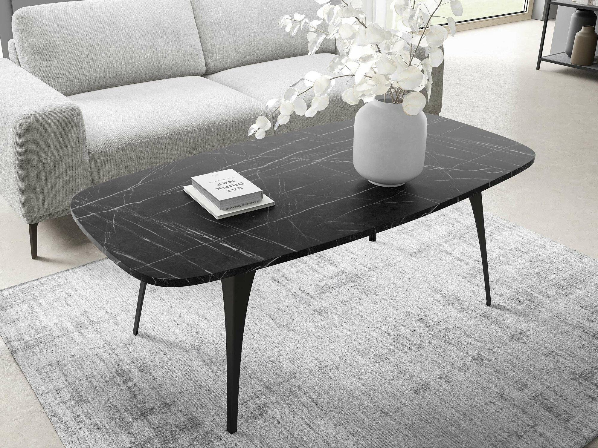 Salontafel Oswego 125 (Zwart marmer)