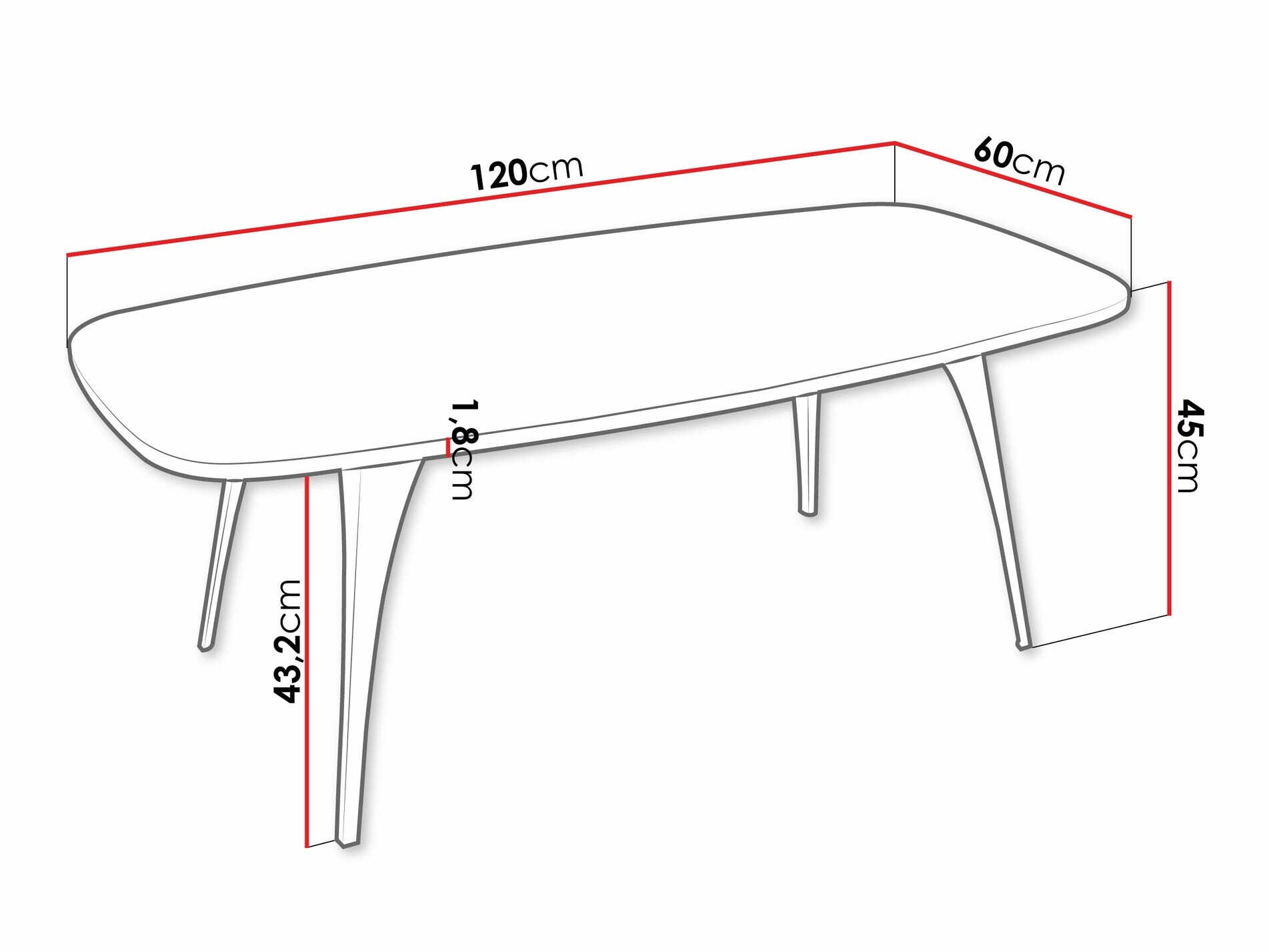 Salontafel Oswego 125 (Zwart)