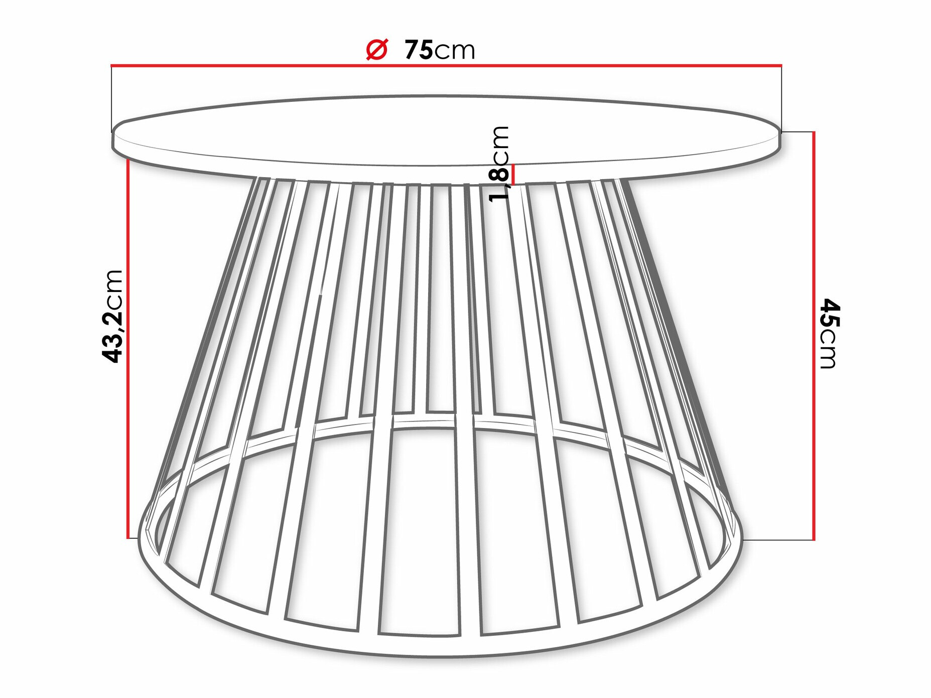 Salontafel Oswego 129 (Wit)