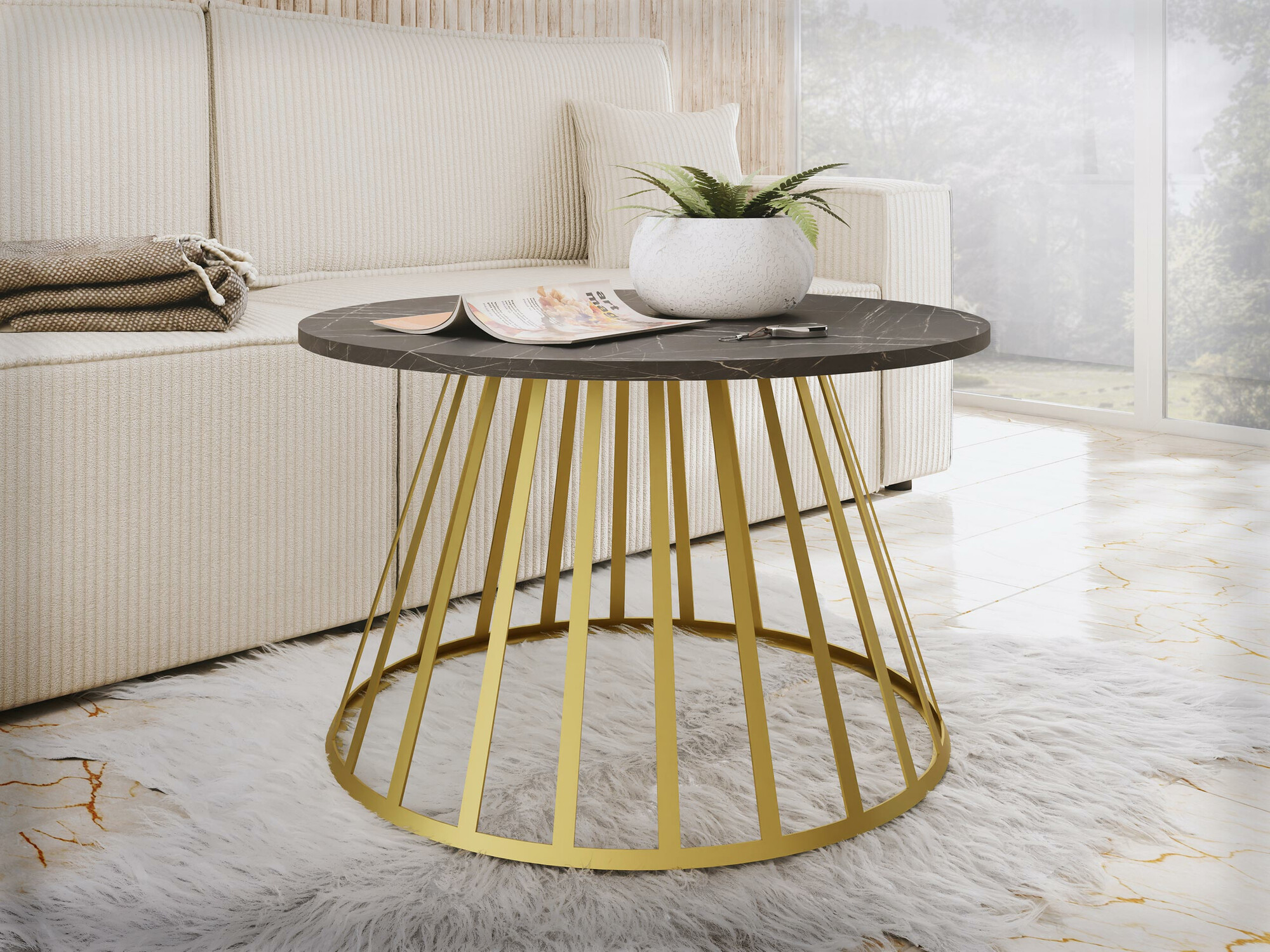 Salontafel Oswego 129 (Zwart marmer)