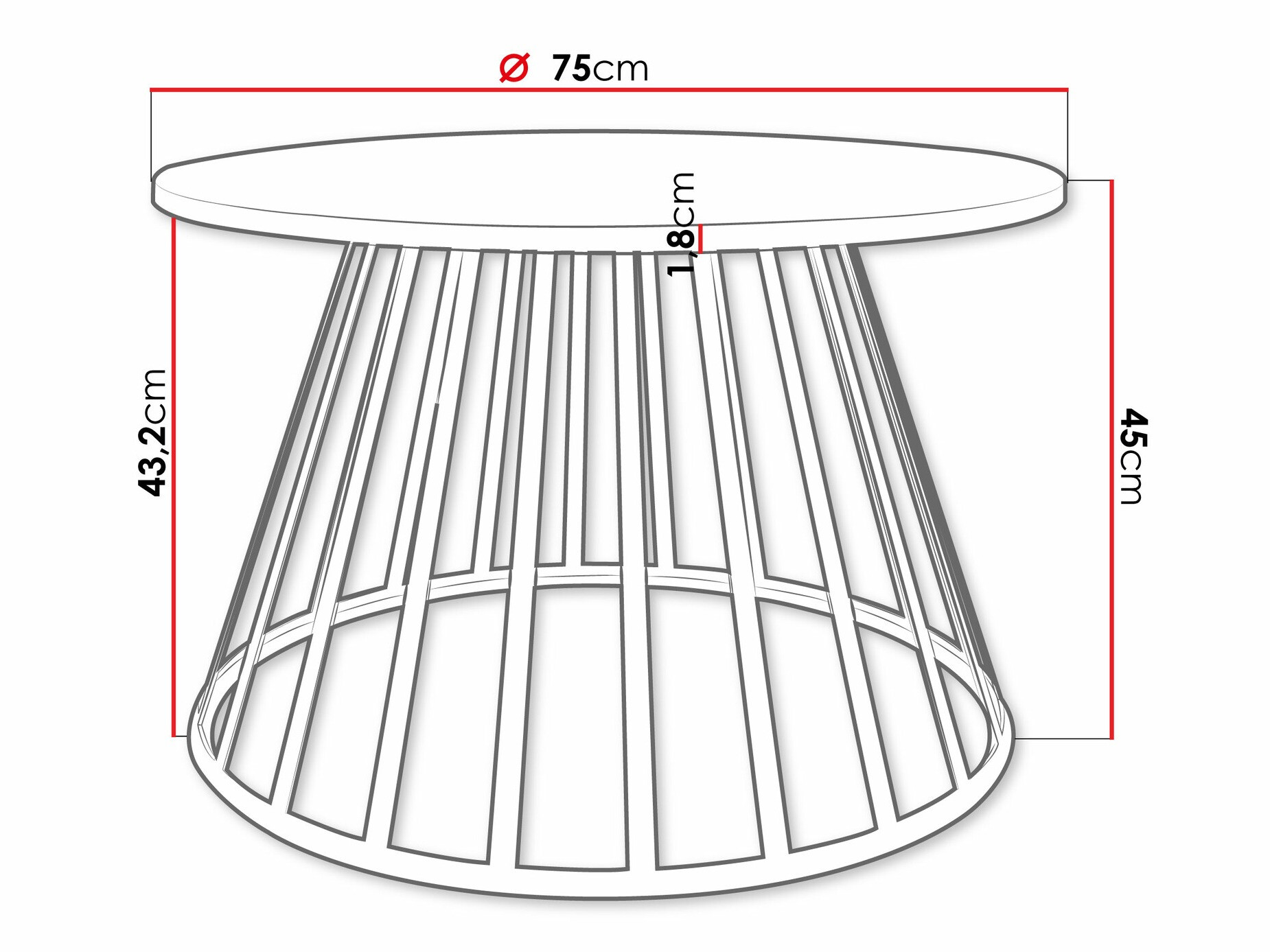 Salontafel Oswego 129 (Zwart)