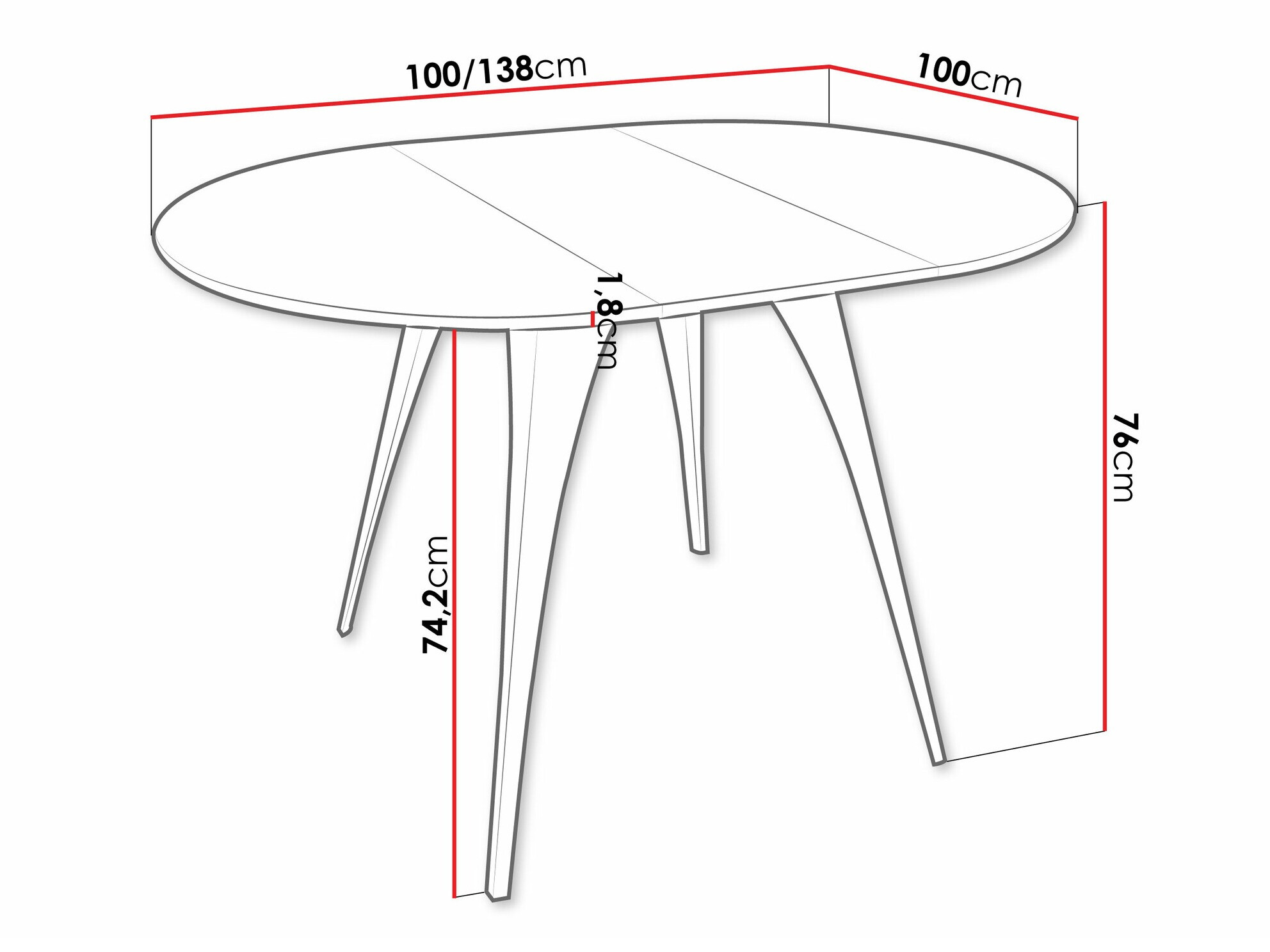 Tafel Oswego 132 (Wit marmer)