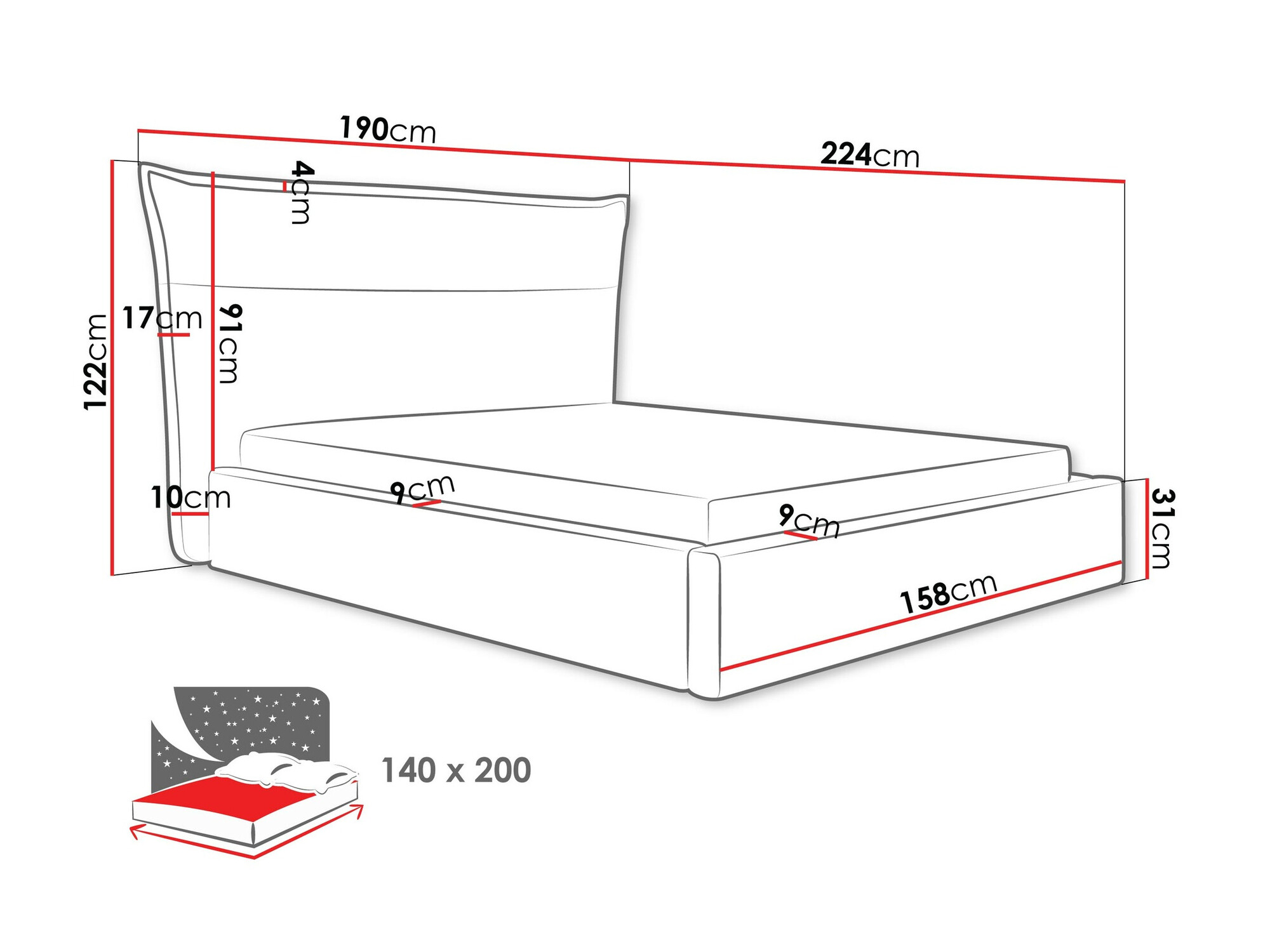 Bed Comfivo Formica (Kronos 19)