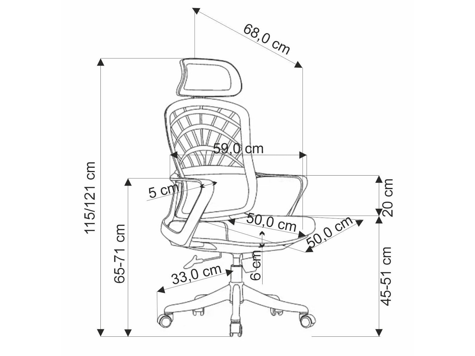 Bureaustoel Houston 1835 (Grijs)