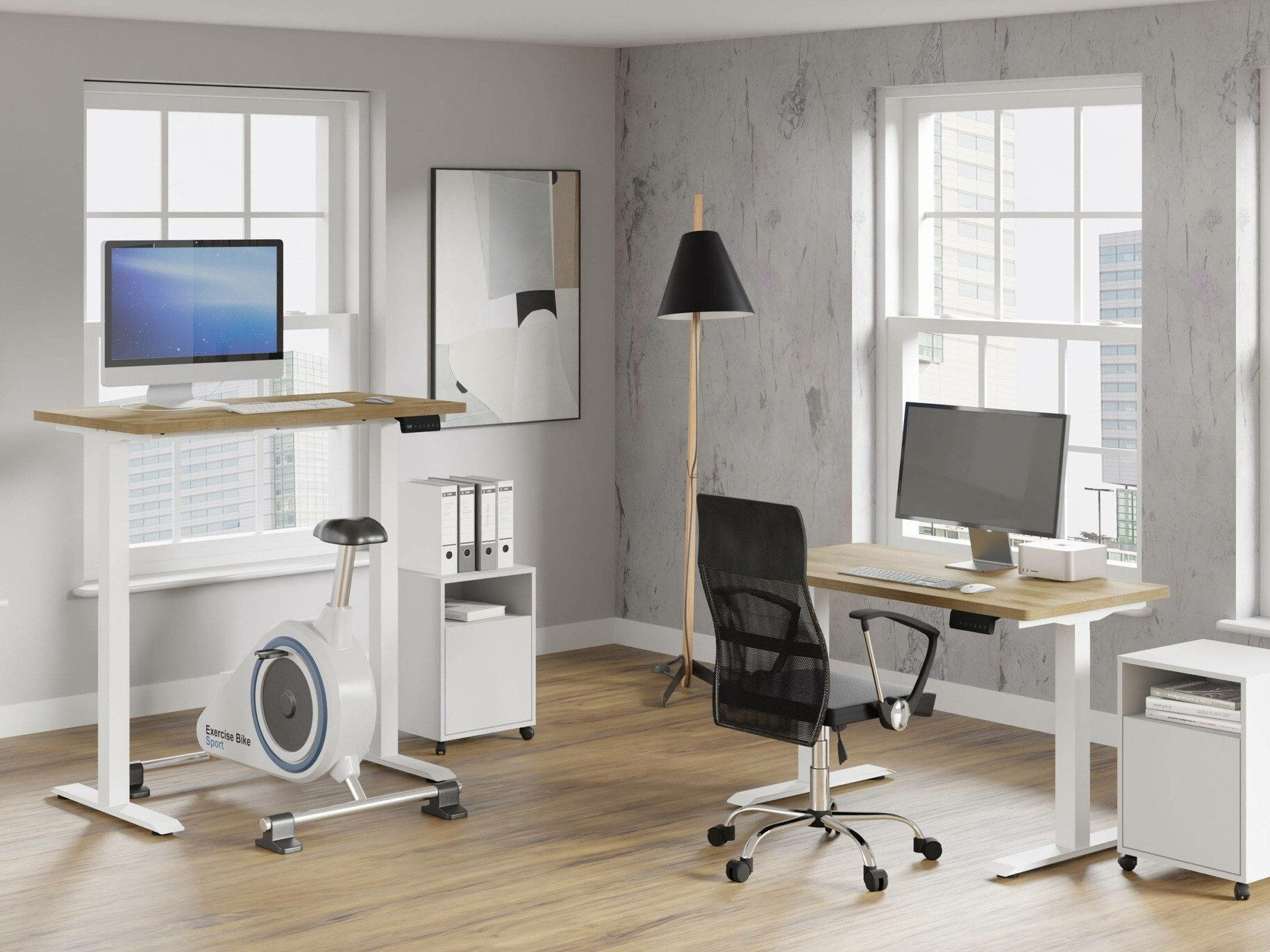 In hoogte verstelbaar bureau Buffalo 187 (Wit)