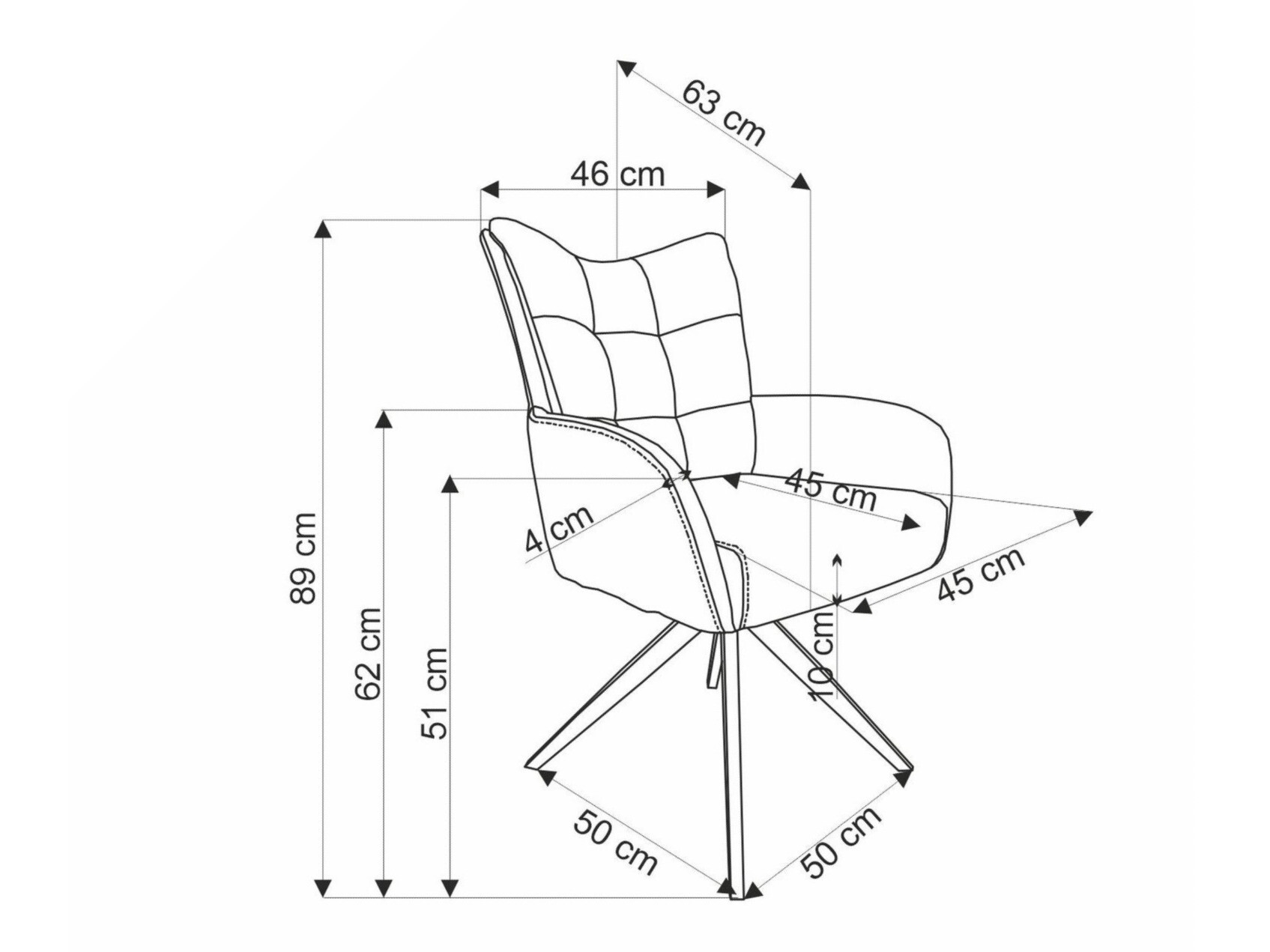 Stoel Houston 1833 (Grijs)