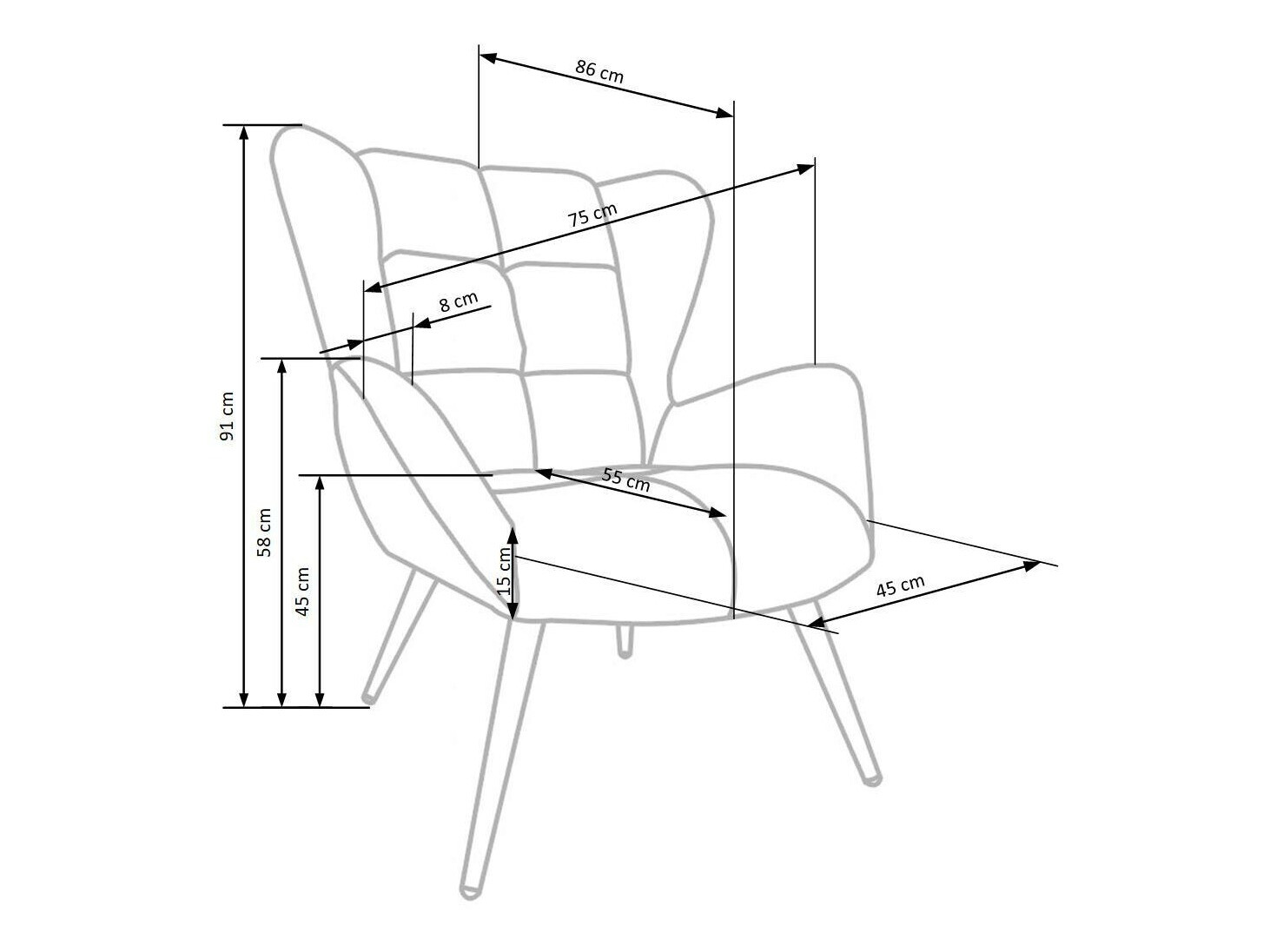 Fauteuil Houston 1079 (Zwart)