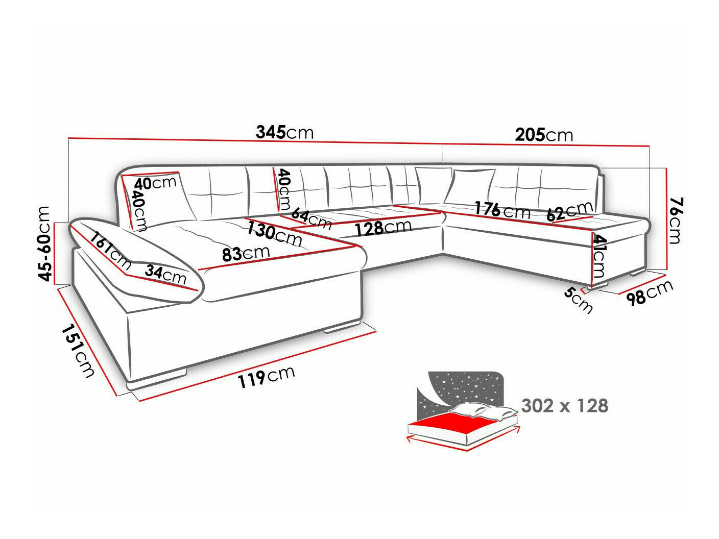 Hoekbank Comfivo 150 (Rico 12)