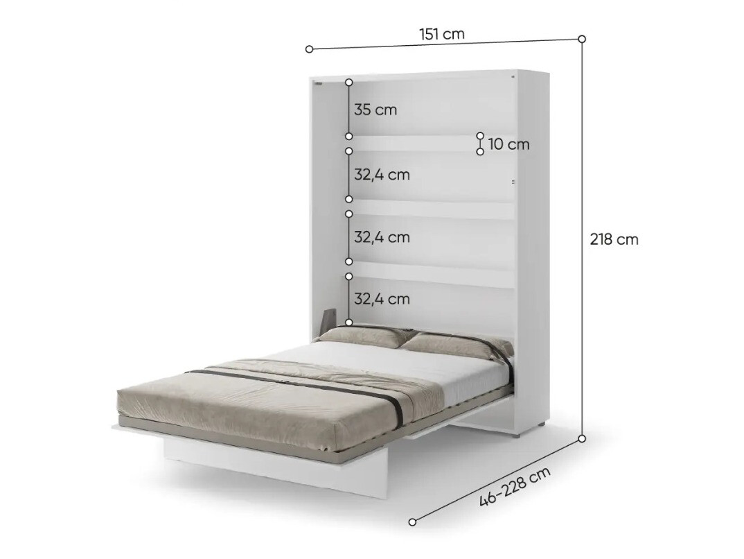 Muurbed Concept Pro Lenart (Wit + Glanzend wit)