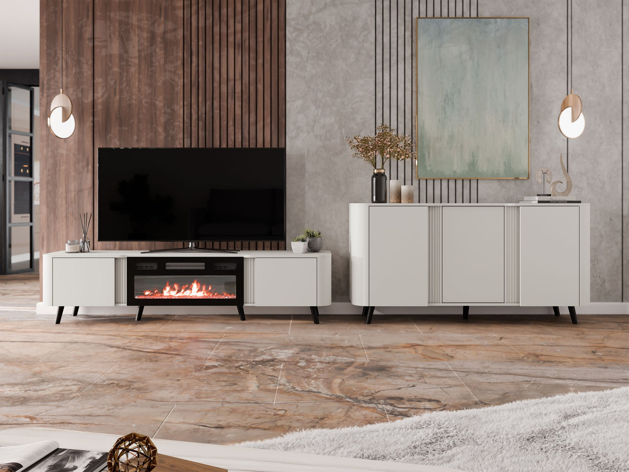 Dressoir Charlotte 201 (Kasjmier + Zwart)