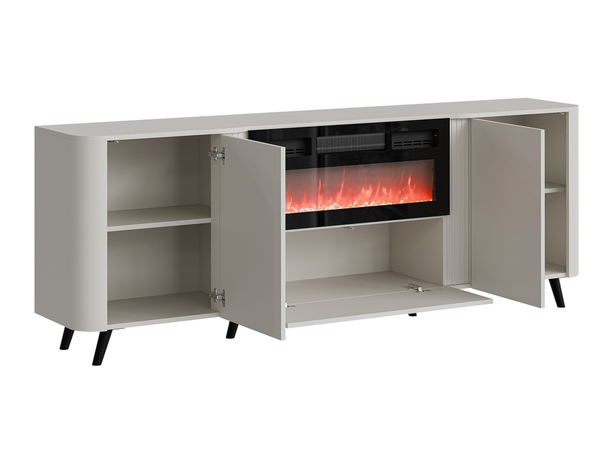 Dressoir Modus I (Zwart + Notenhout)