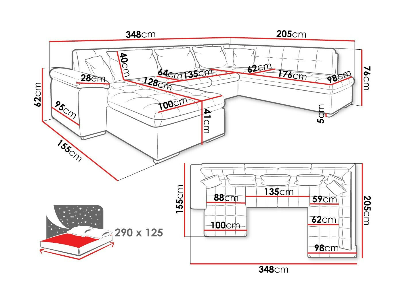 Hoekbank Comfivo 114 (Links)