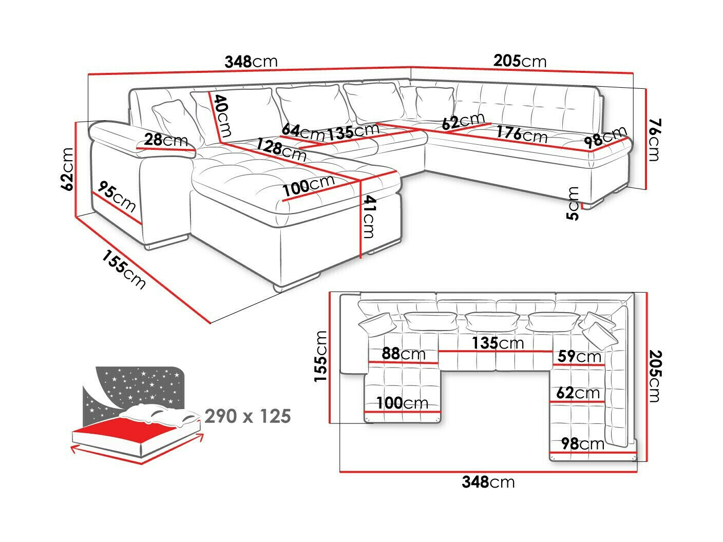 Hoekbank Comfivo 114 (Links)