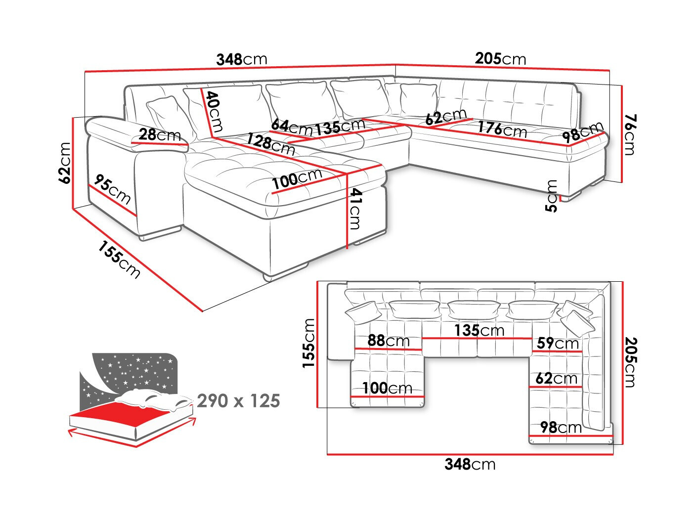 Hoekbank Comfivo 114 (Links)