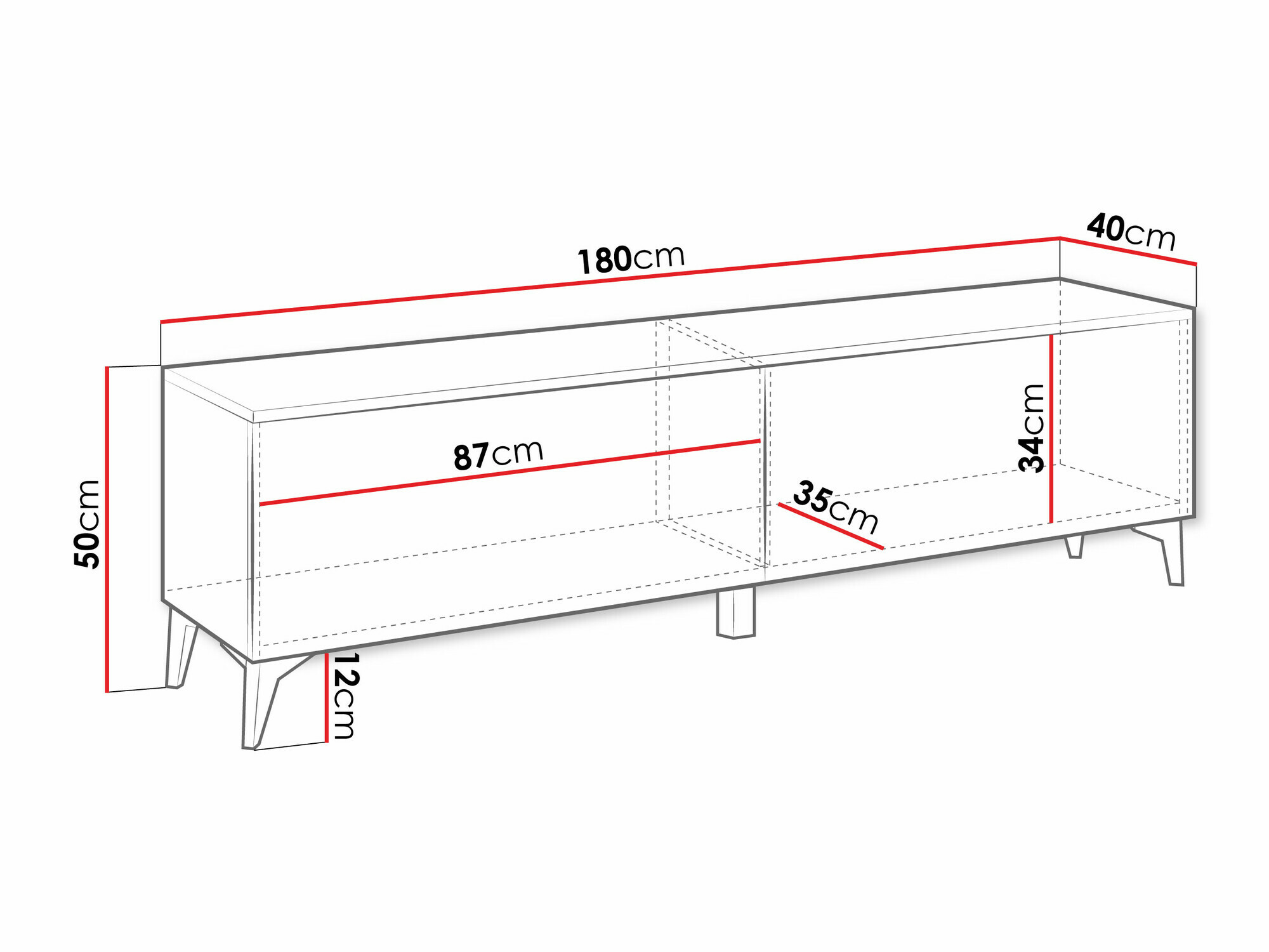 TV-meubel Comfivo 491 (Wit + Glanzend wit)