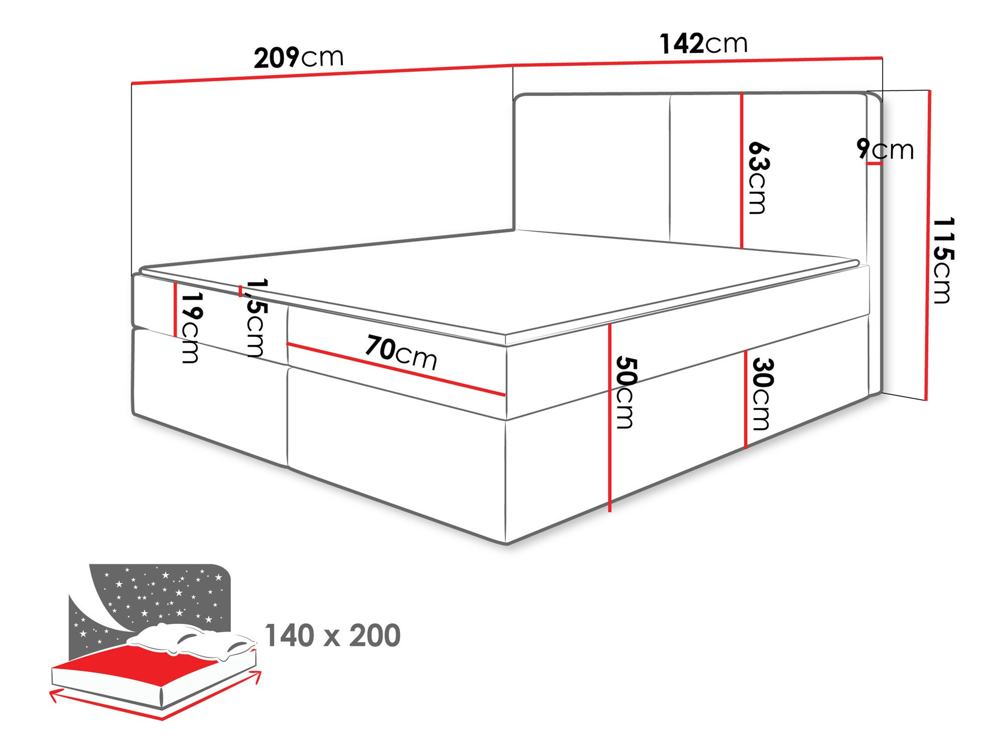 Boxspring Zanesville 100 (Manila 16)