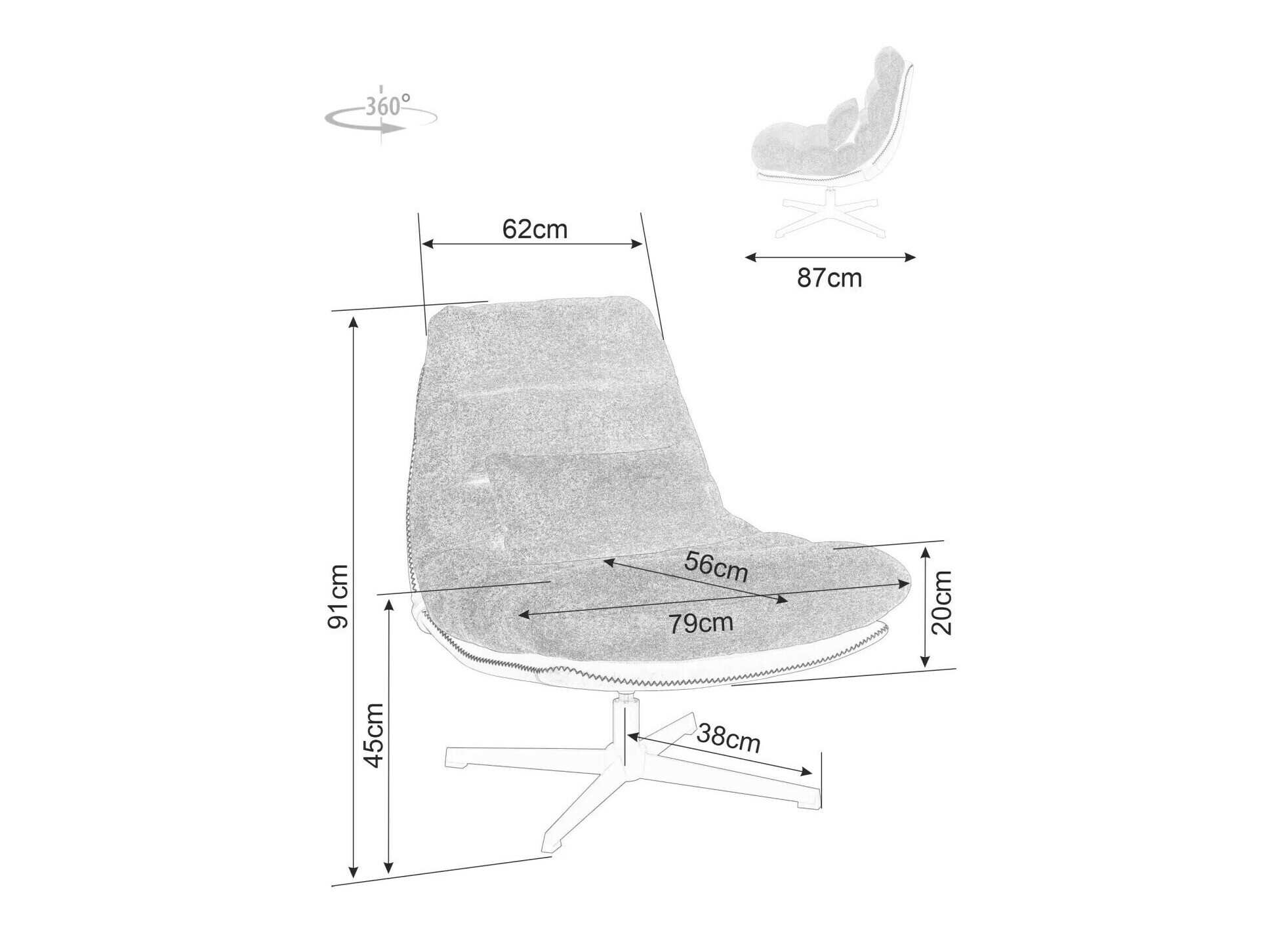 Fauteuil Detroit 508 (Donker oranje)