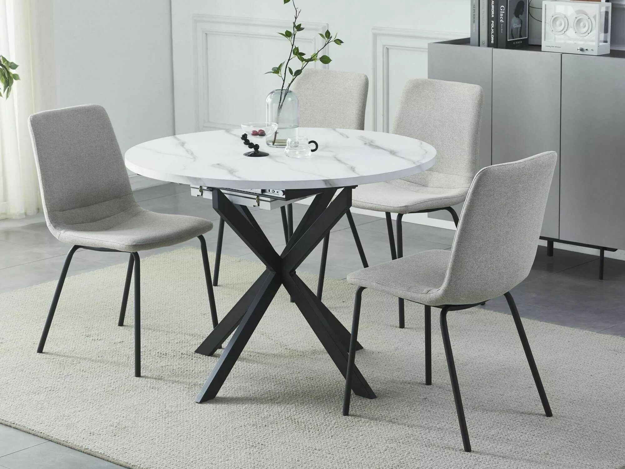 Tafel Detroit 115 (Wit marmer)