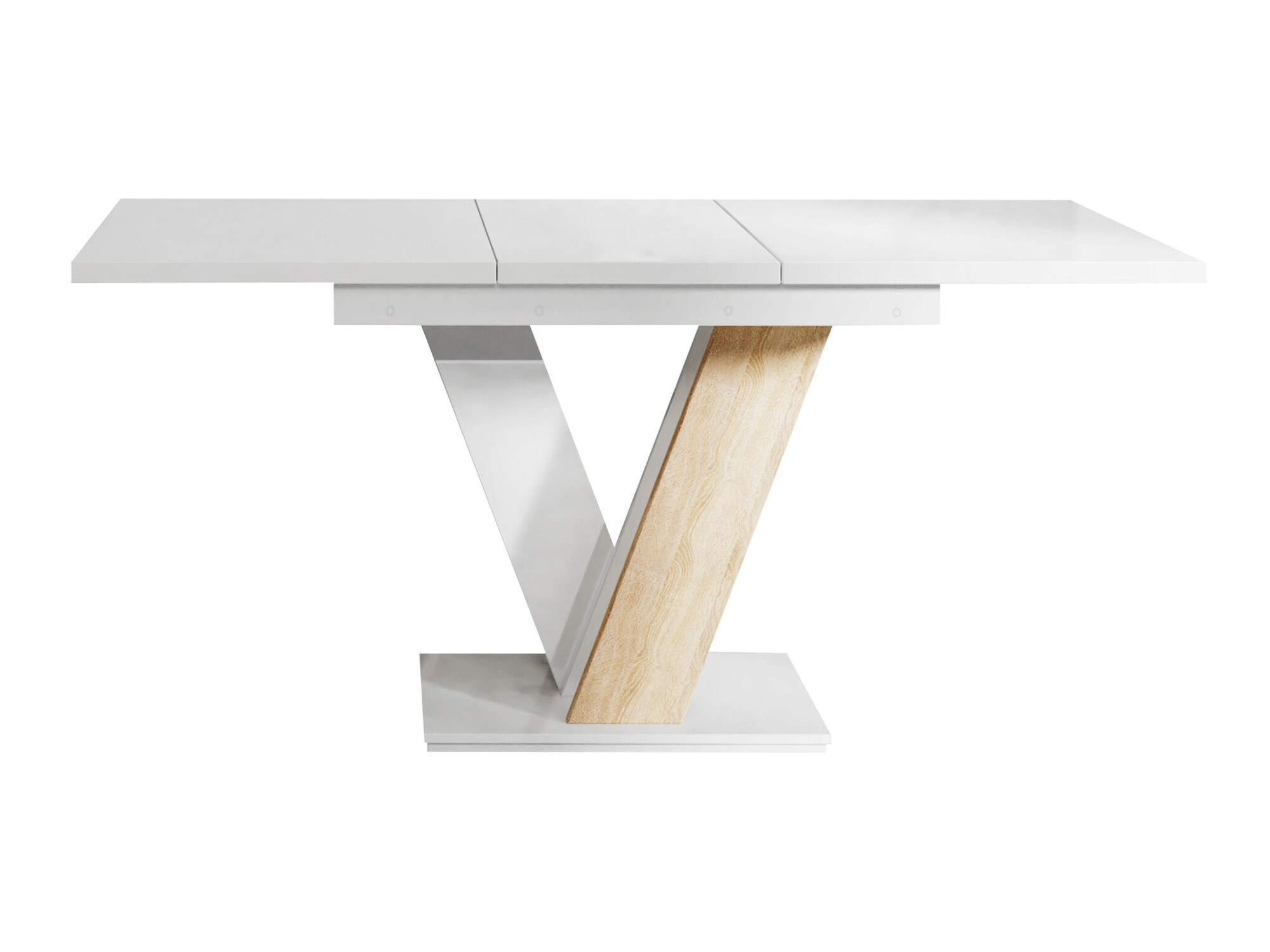 Tafel Musus (Glanzend wit + Sonoma eik)