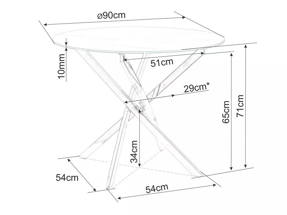 Tafel Detroit 375 (Zwart)