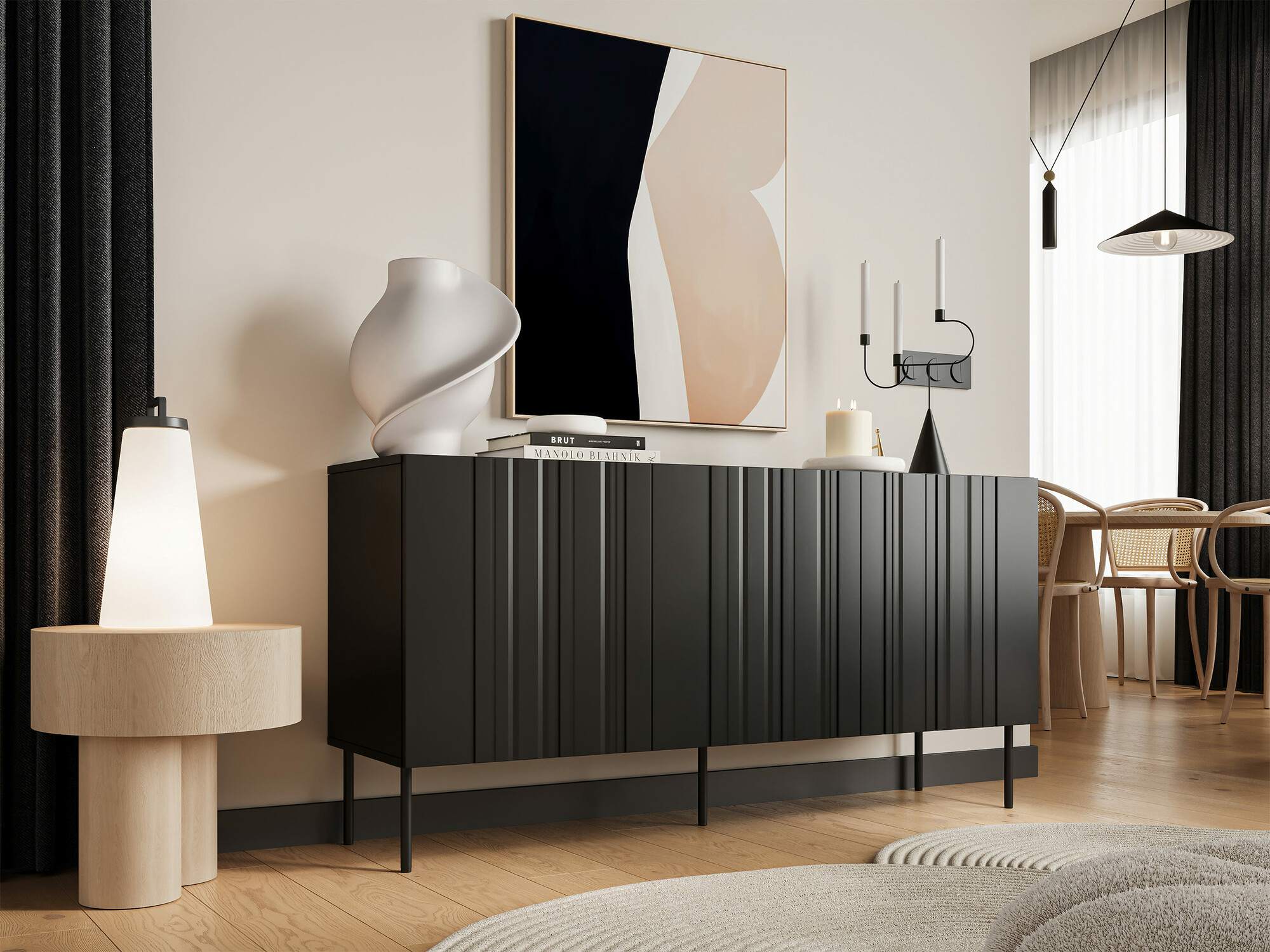 Dressoir Evavese 100 (Zwart)