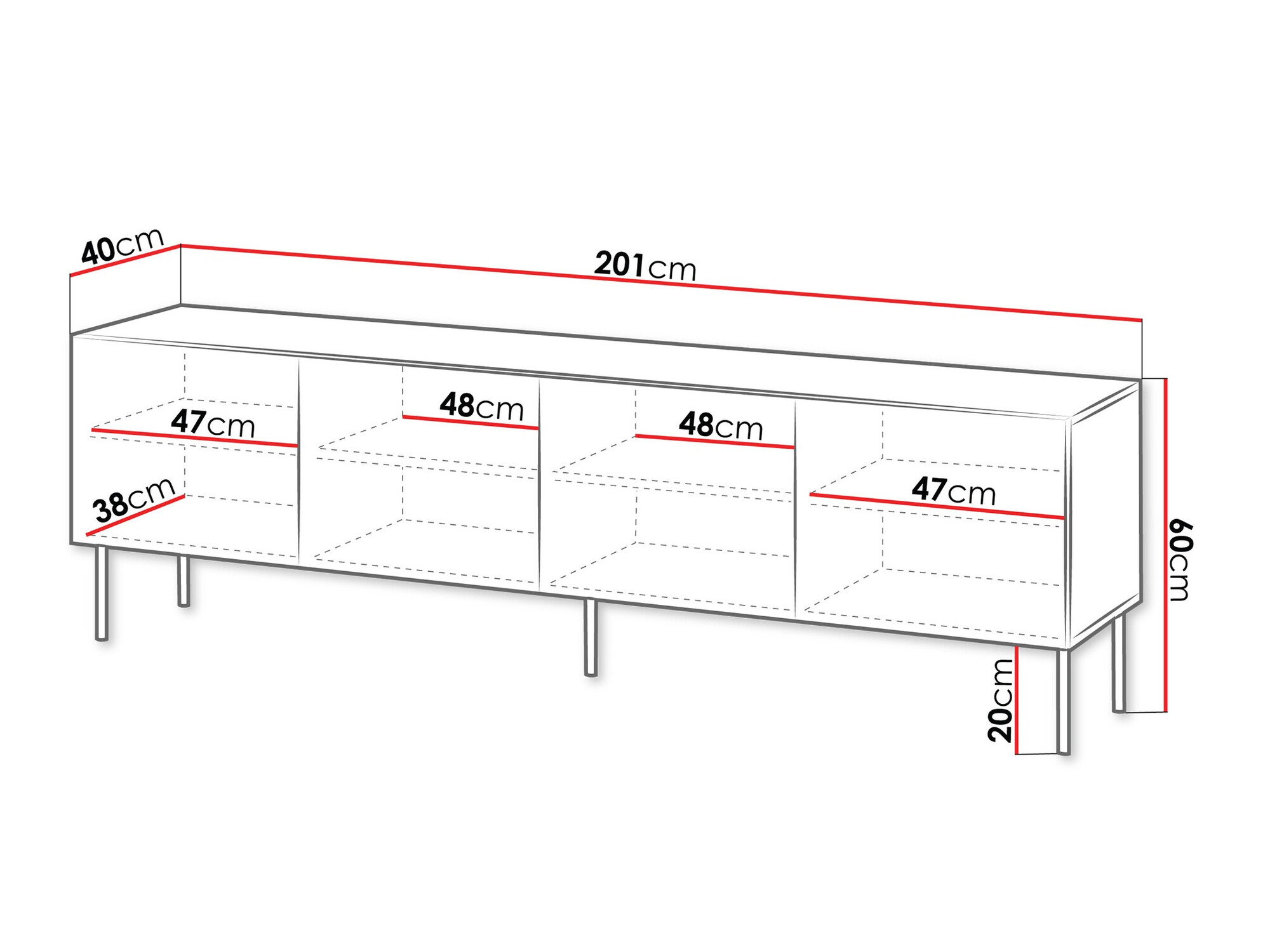 TV-meubel Evavese 103 (Zwart)