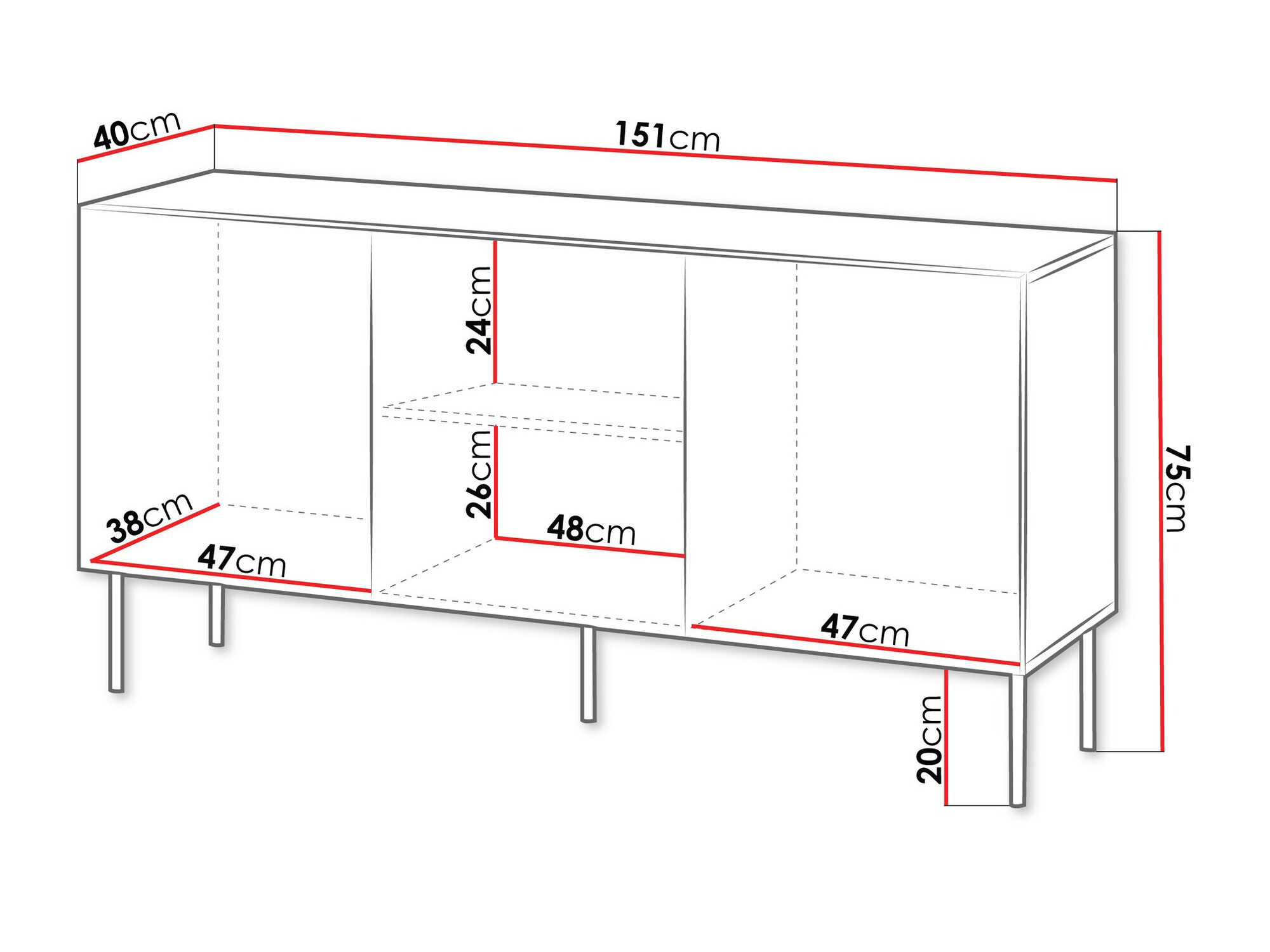 Dressoir Tolfelo 100 (Beige)
